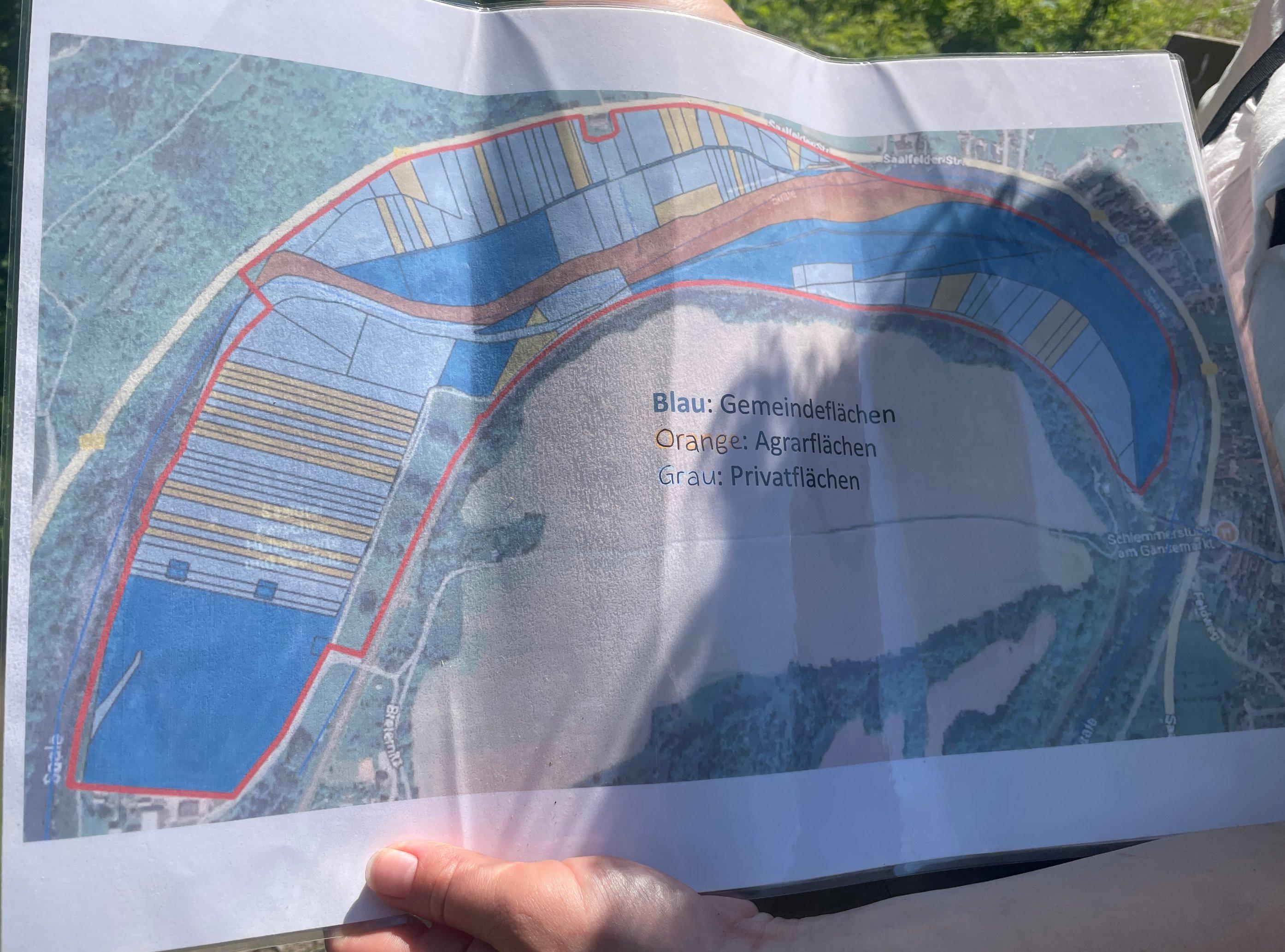 Landkarte des Projektgebiets „Wilde Saale“.