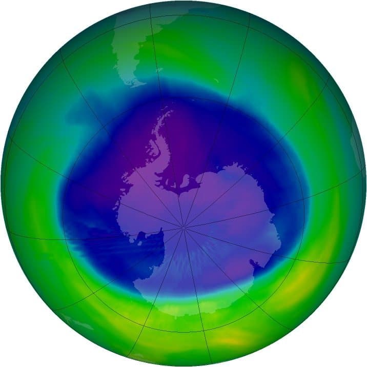 Darstellung der Ozonschicht.