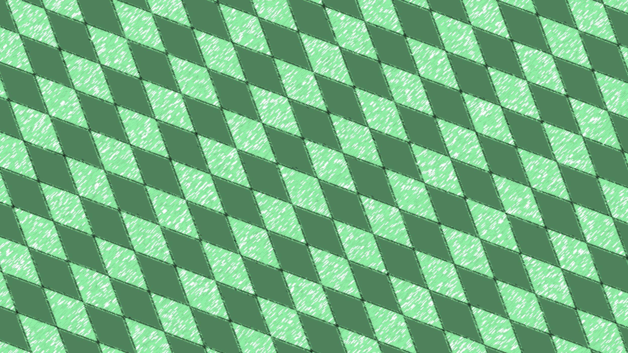 Muster der bayrischen Flagge in grün. Dunkel- und hellgrüne Rauten.