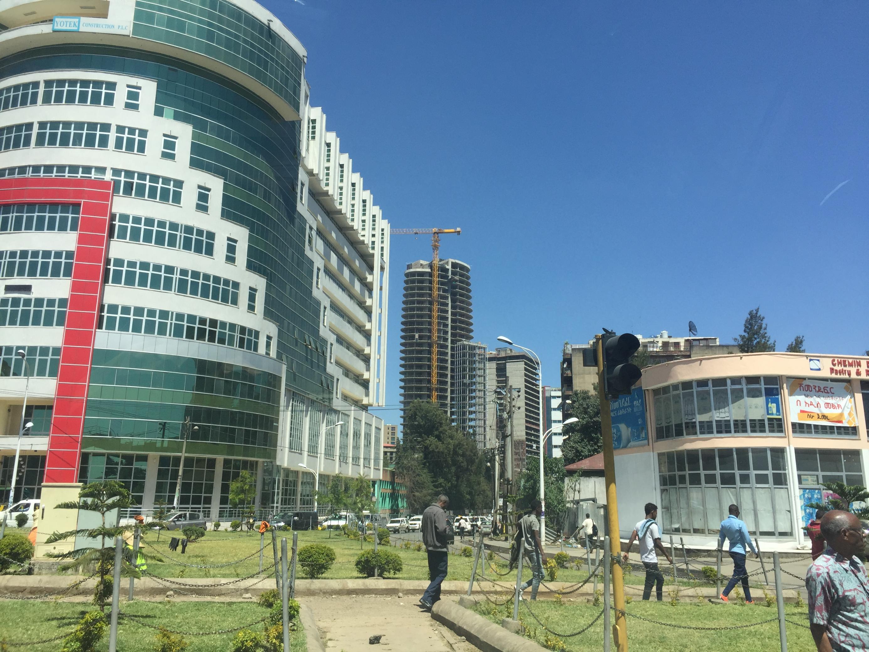 Neubauten in Addis Abeba, Äthiopien.
