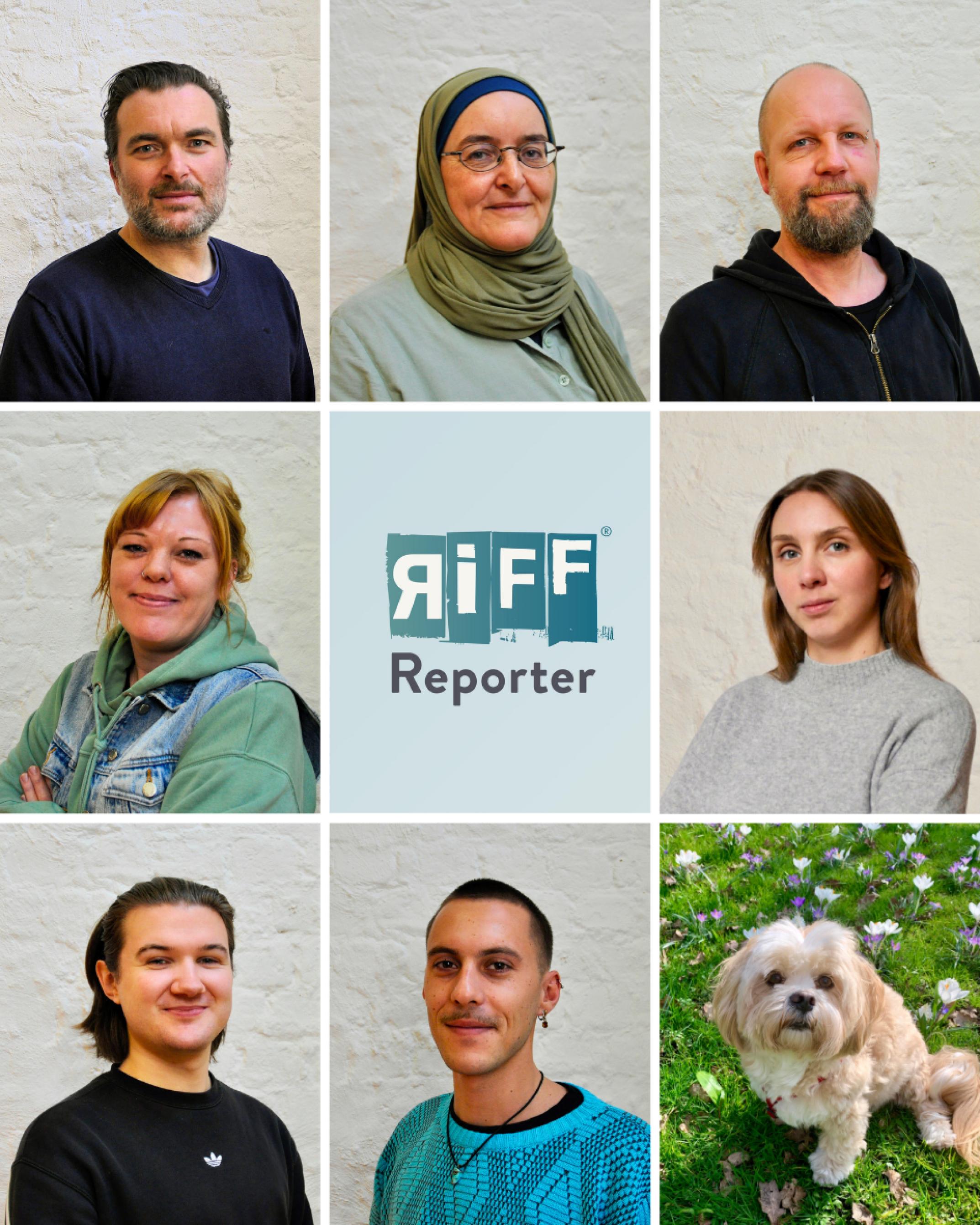 Zu sehen sind die Mitarbeiterïnnen des Bremer Riffreporter-Teams in Porträt-Aufnahmen