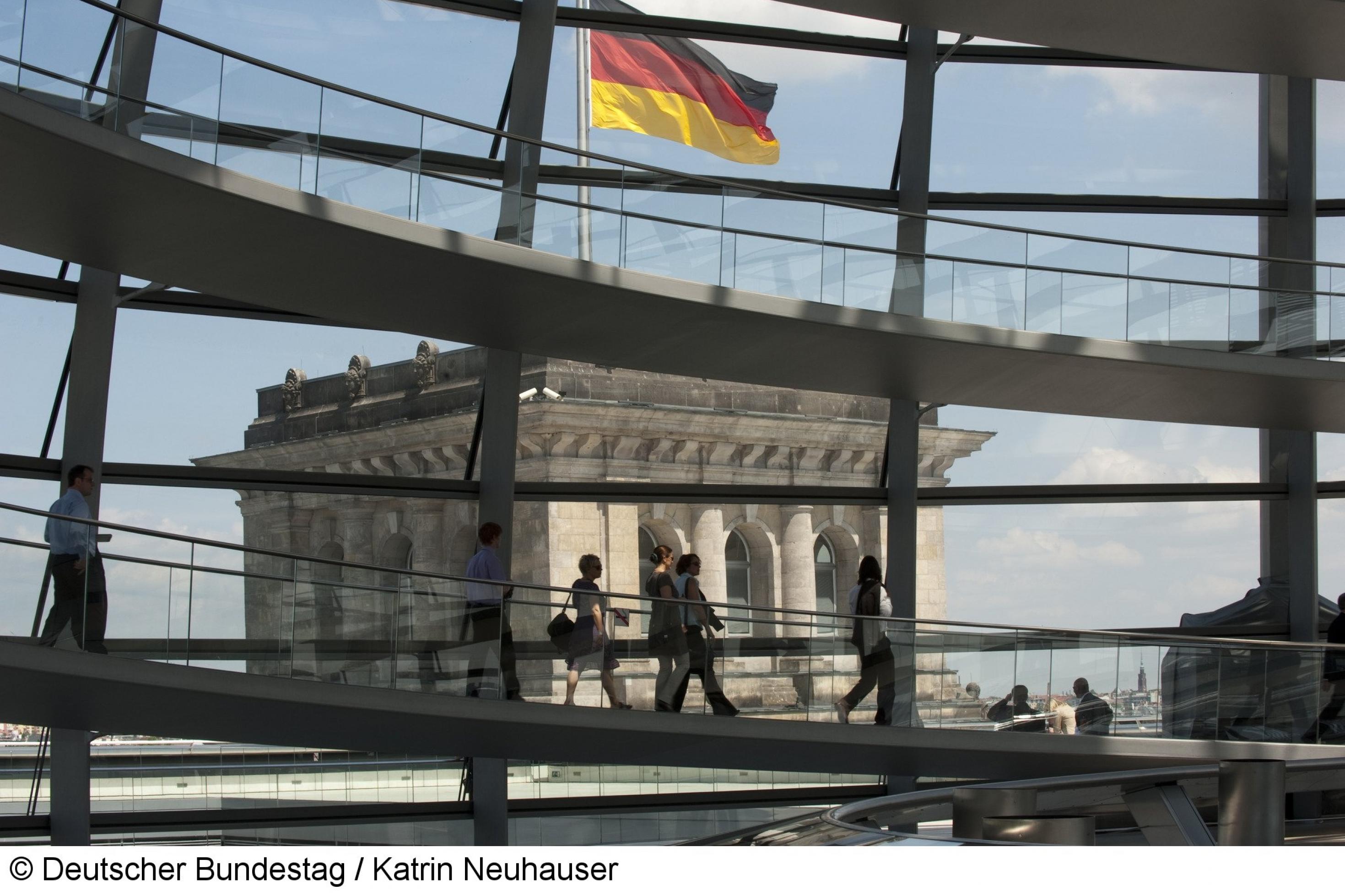 Innenansicht der Kuppel des Reichstagsgebäudes