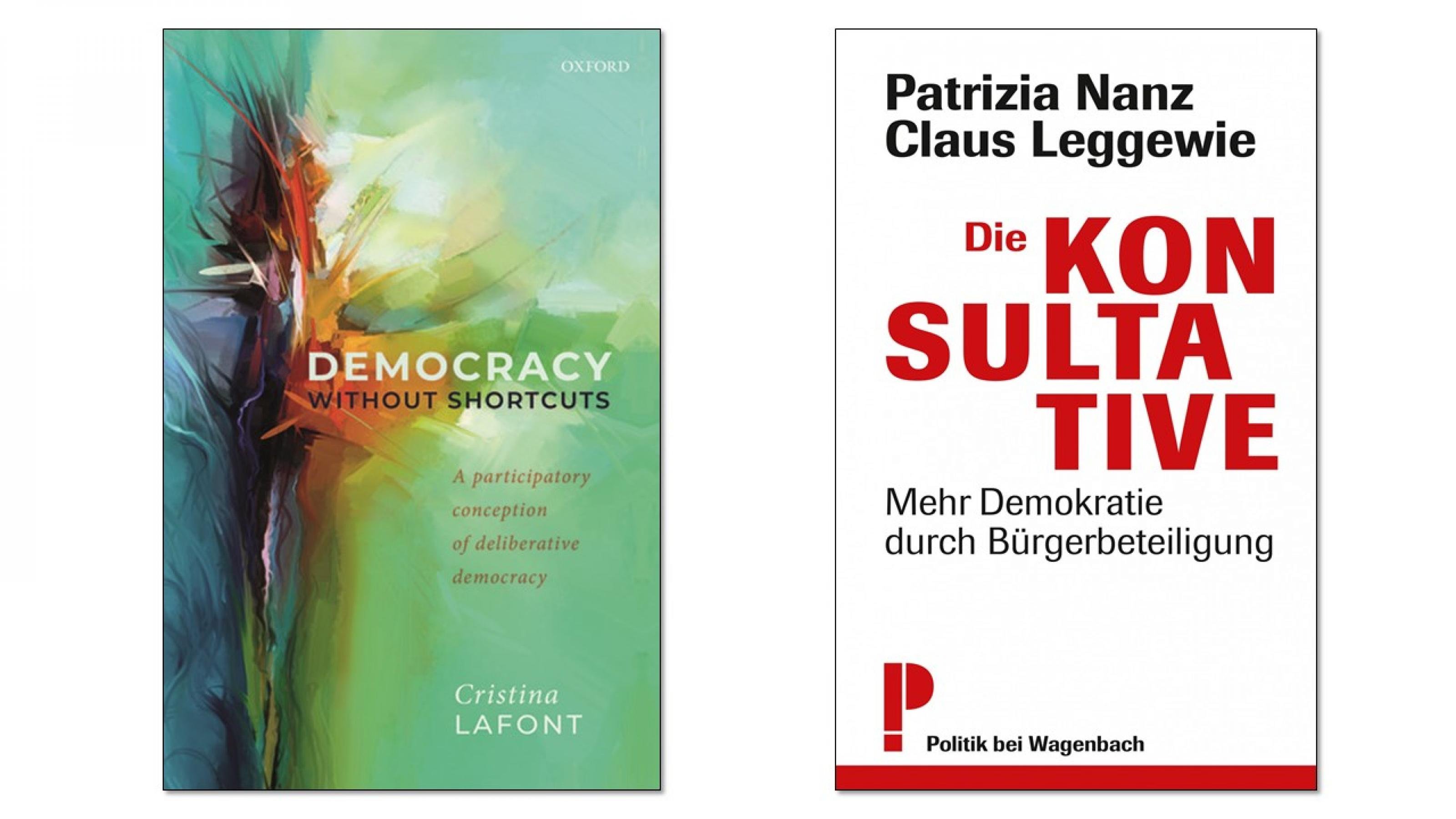 Die Cover der beiden zitierten Bücher von Cristina Lafont und von Patrizia Nanz & Claus Leggewie