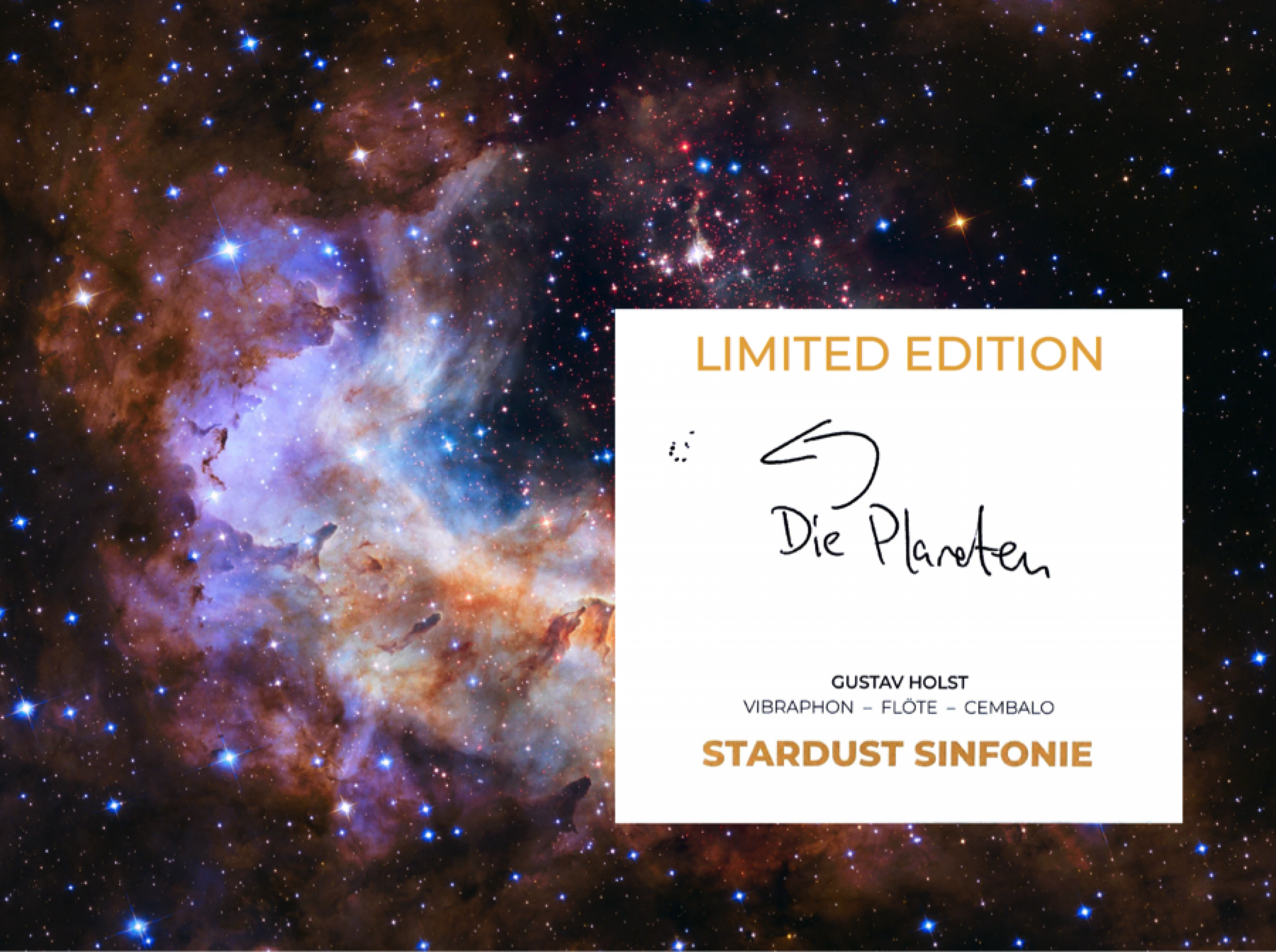 CD von Stardust Sinfonie vor Weltraumbild