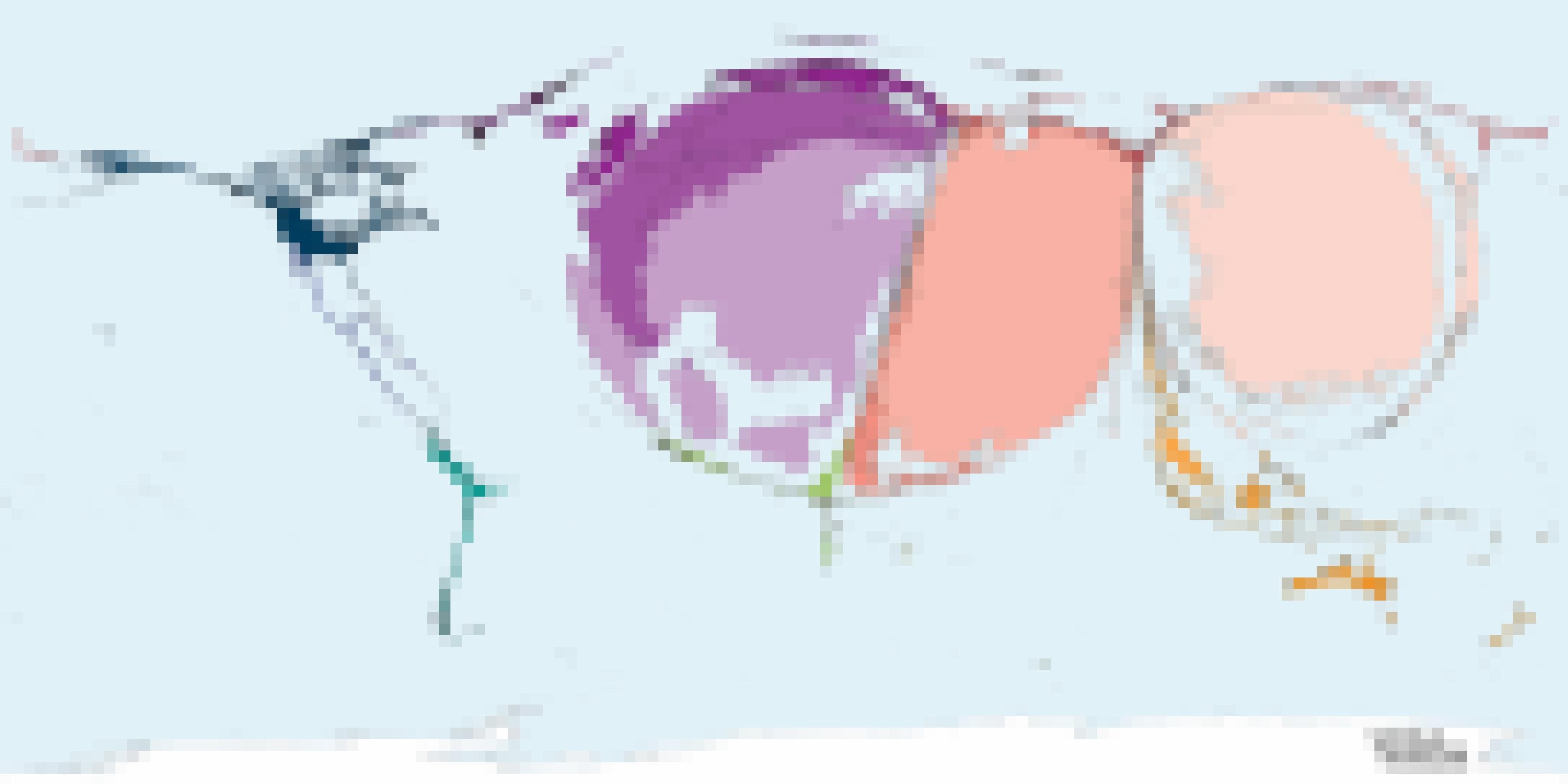 Weltkarte: Coronavirus (Covid-19) Fälle außerhalb Chinas