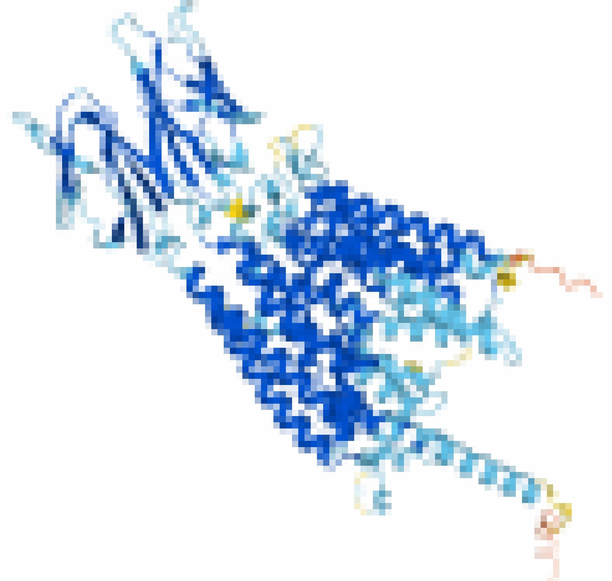 Dreidimensionale Struktur des Proteins PepT1, berechnet von der KI Alphafold der britischen Firma Deepmind.