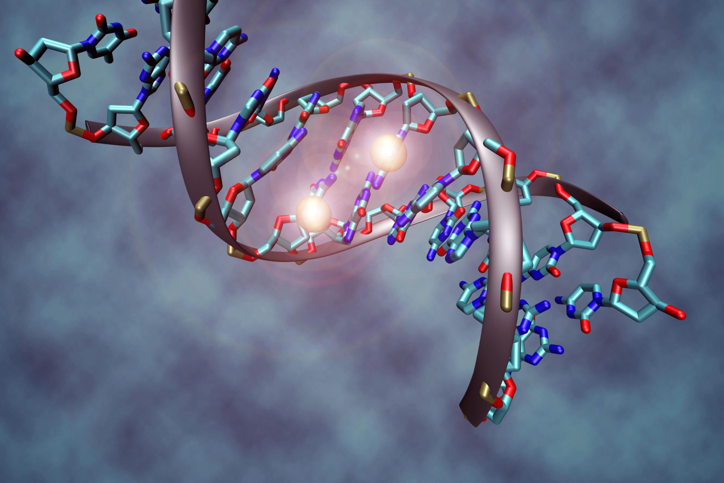 Grafische Darstellung eines methylierten DNA-Abschnitts.