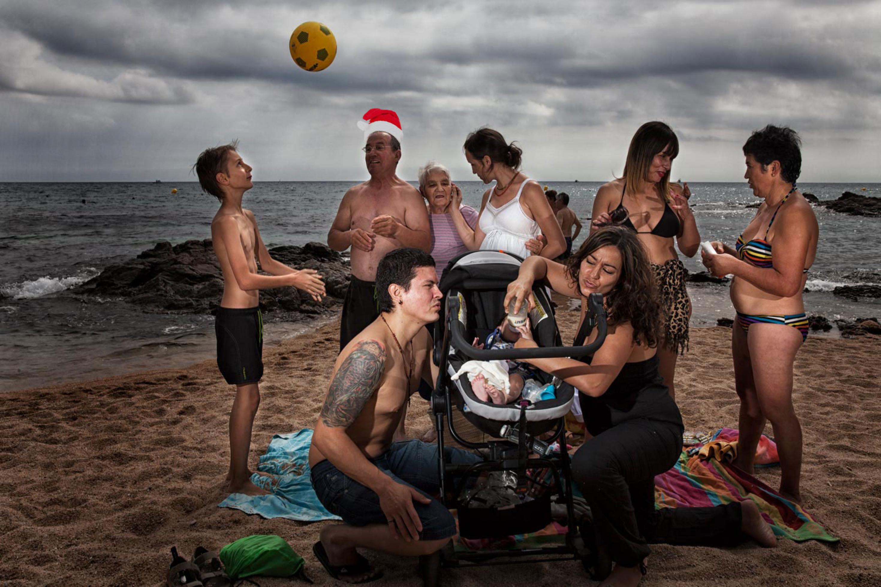 Familienporträt am Strand.