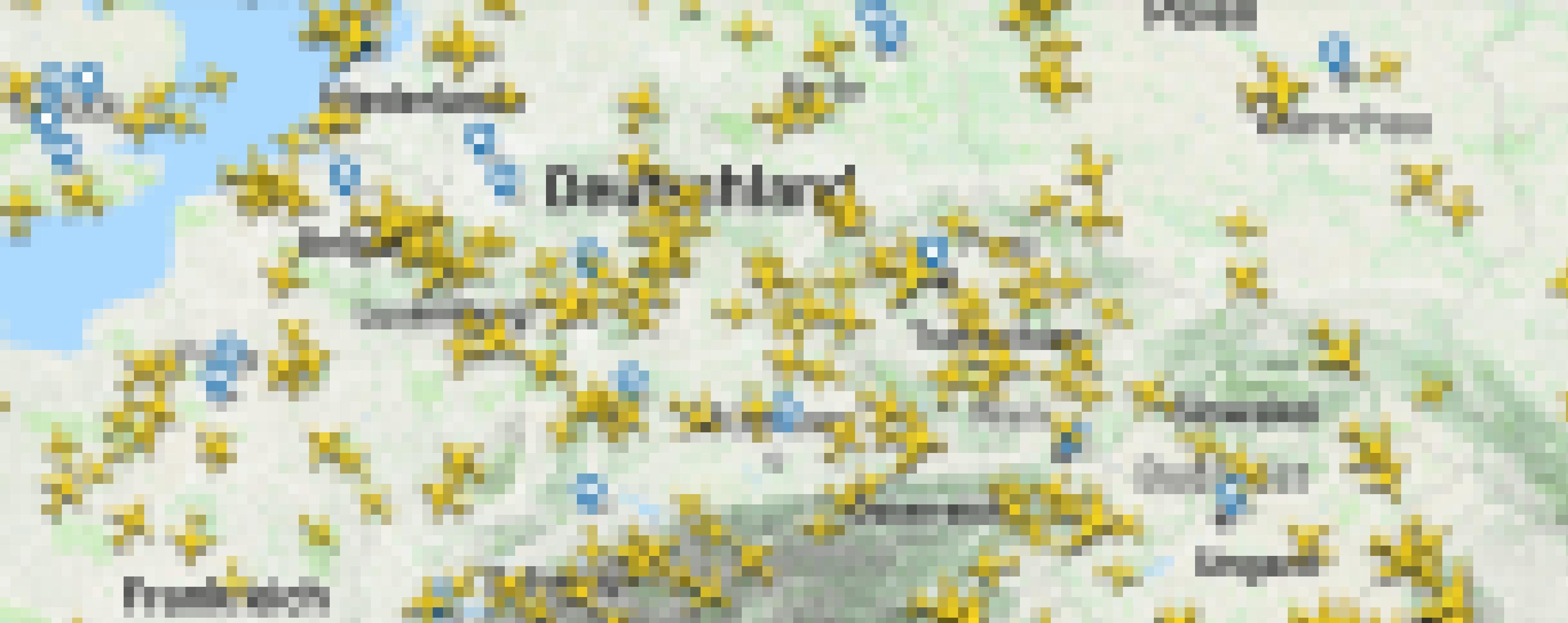 Ein Screenshot der App Flightradar24. Auf dem Bild ist zu sehen, dass über dem europäischen Luftraum sehr viele Flugzeuge gleichzeitig fliegen.