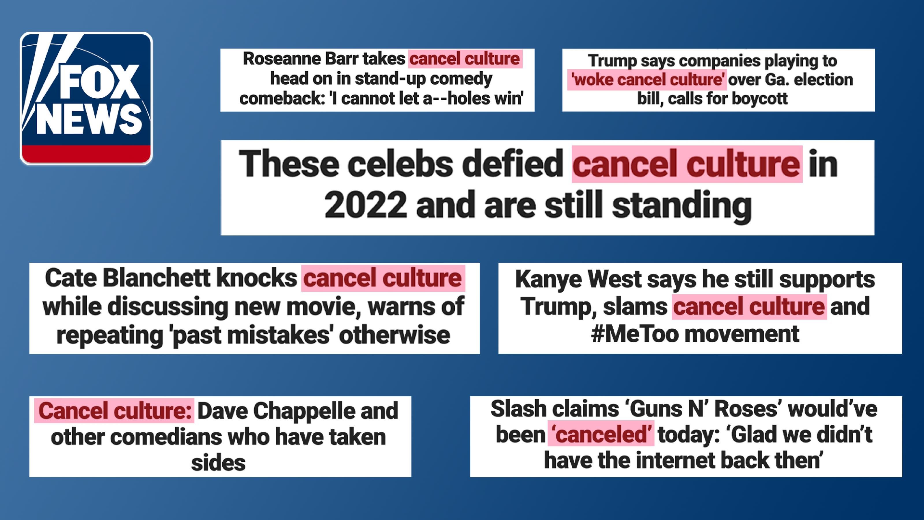 Cancel-Culture-Schlagzeilen von Fox News