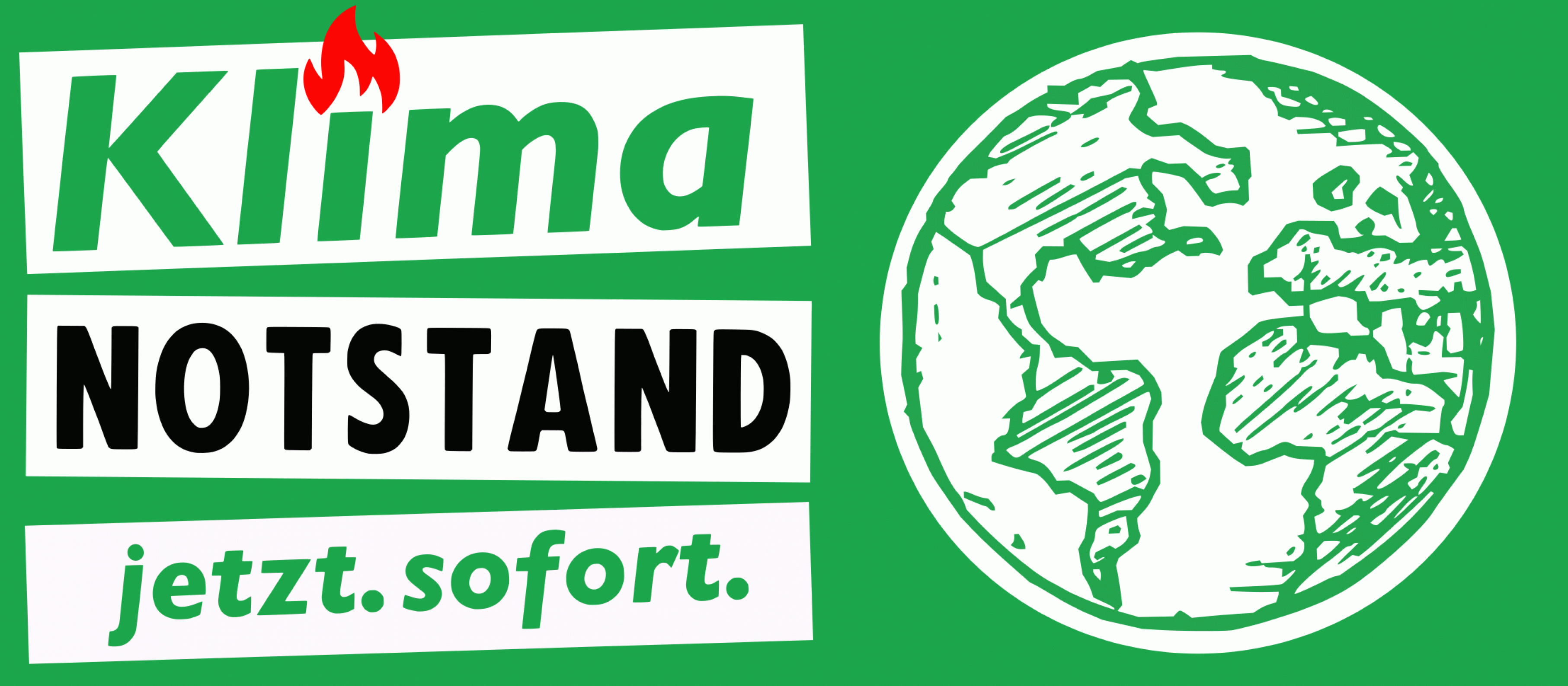 Das Banner der Kampagne „#Klimanotstand in jedem Rathaus“ des Klimabündnisses Hamm.