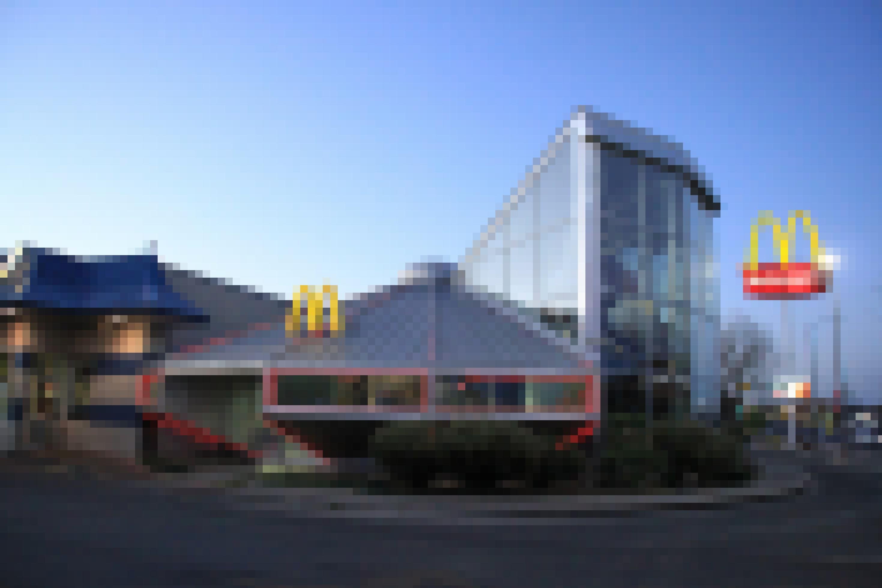 Ein Fast-Food-Restaurant in Form eines Ufos