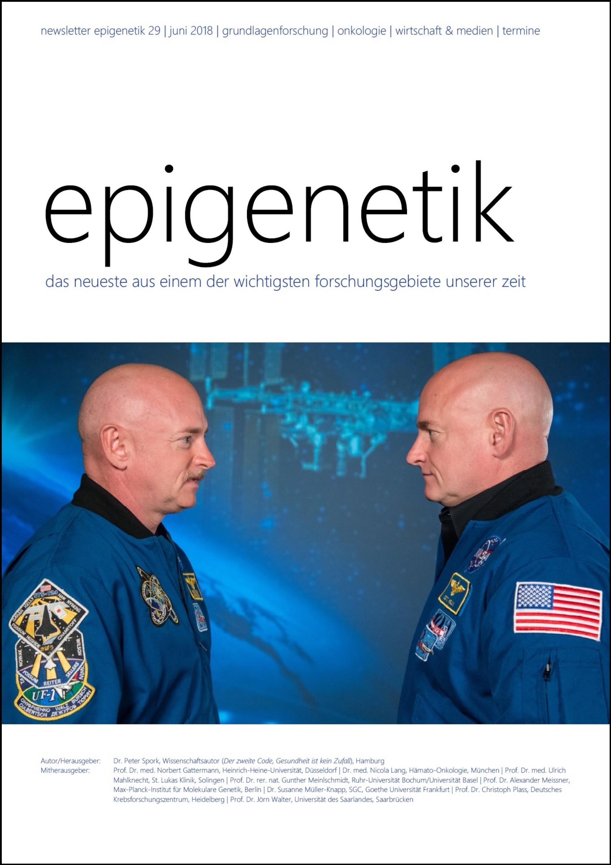 Das Titelbild des „Newsletter Epigenetik 29“ vom Juni 2018 zeigt die Kelly Zwillinge.
