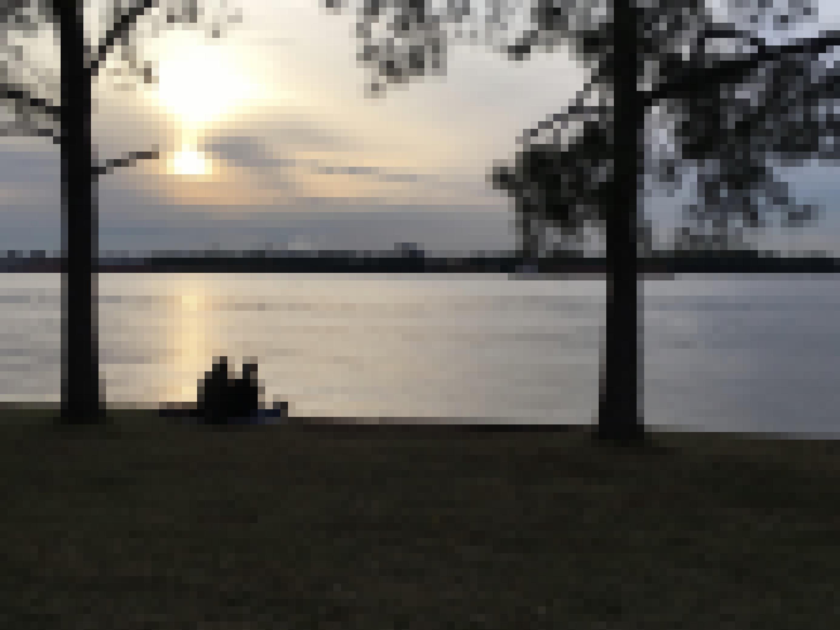 Zusammen schweigen am Ufer des Mississippi in New Orleans