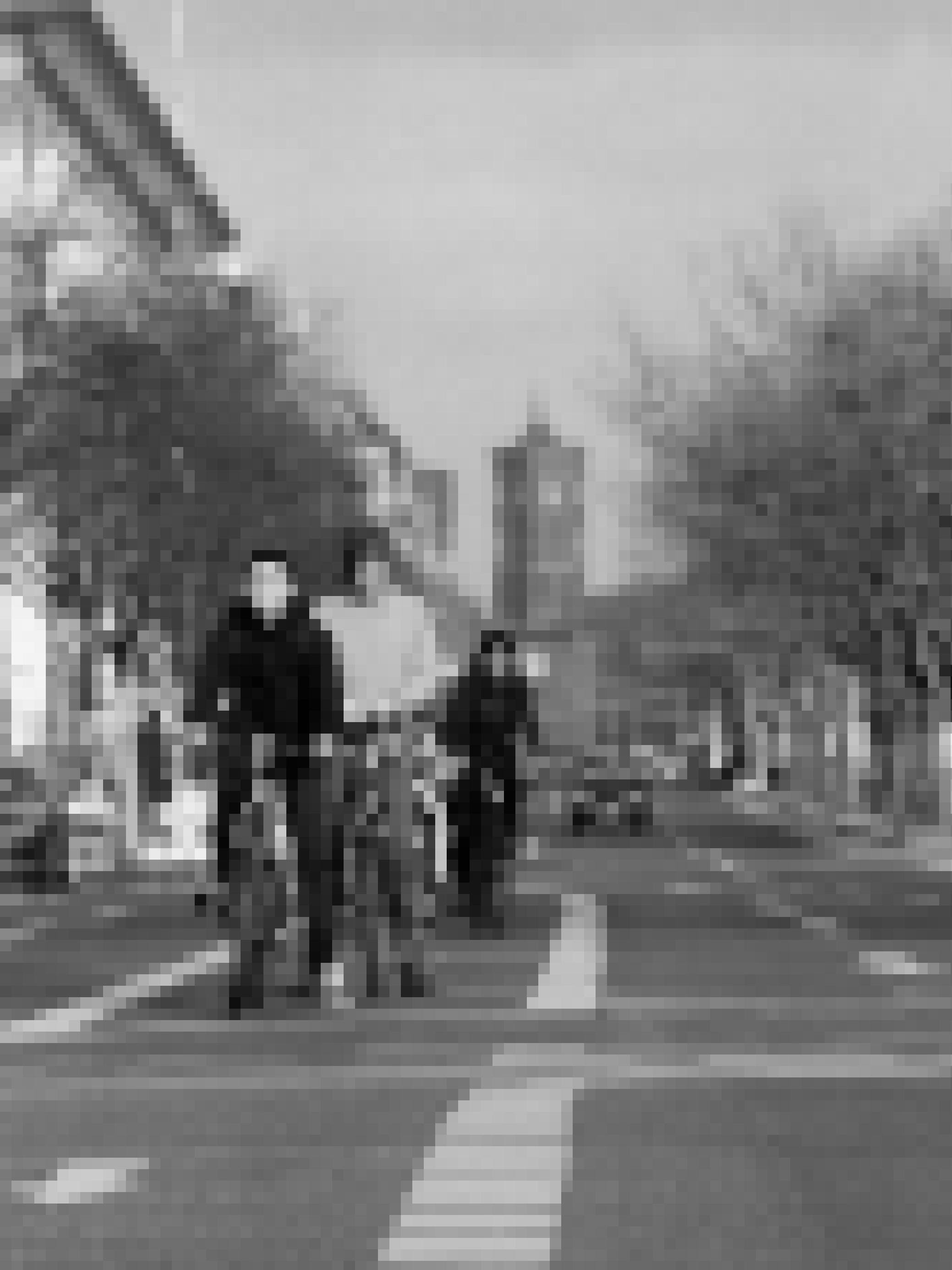 Drei Radfahrer warten an einer Ampel, dahinter ist bis zum Stadtschloss nur ein einziger Pkw zu erkennen.