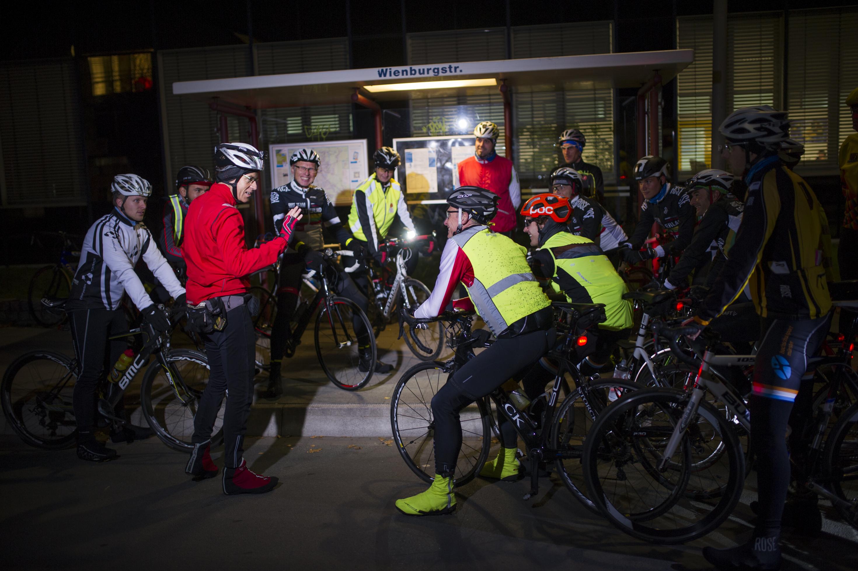 Trainingsgruppe in Münster, vor dem Start.