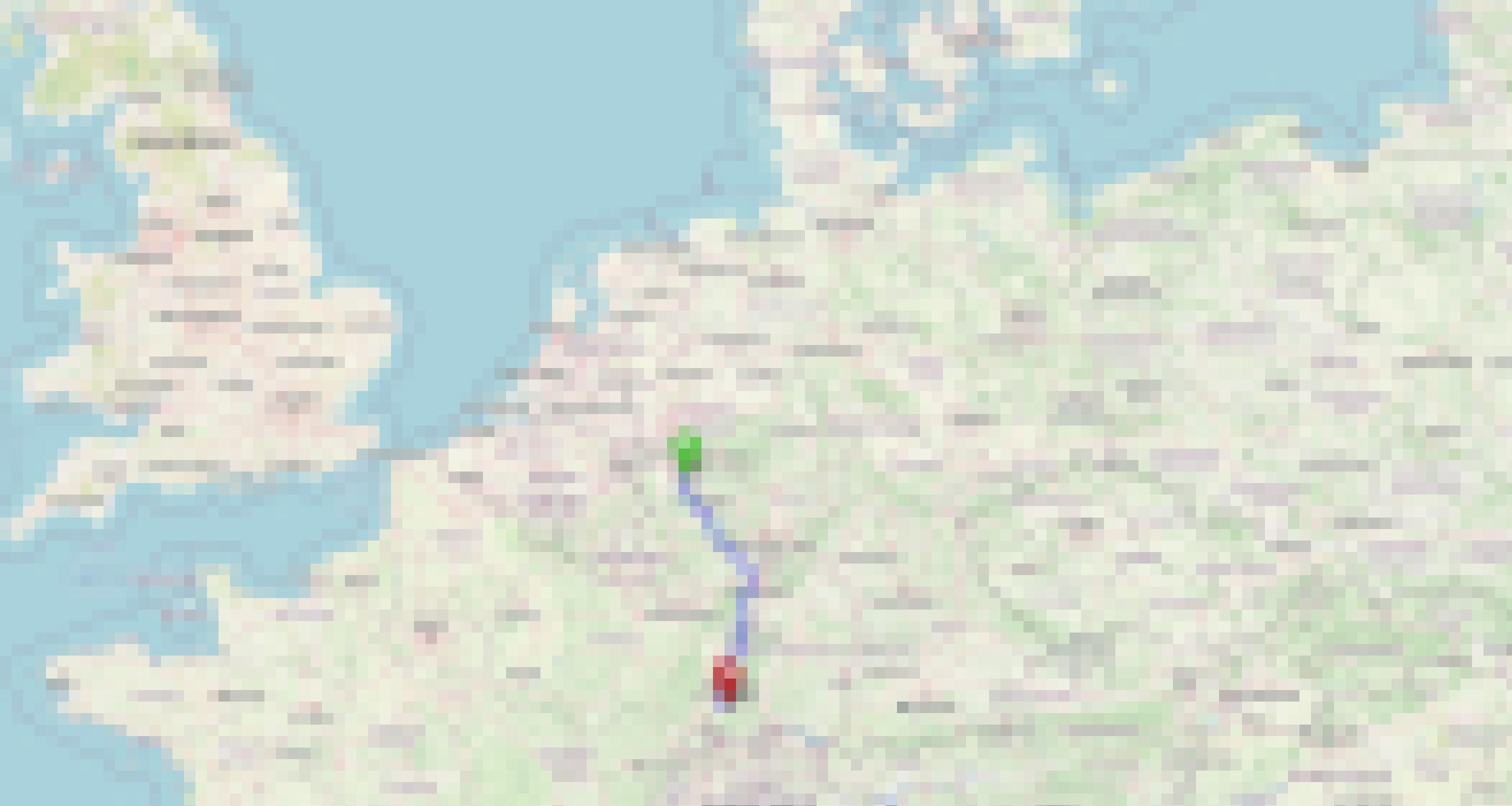 Eine Europakarte zeigt eine Route von Bonn nach Freiburg über die A61 an.