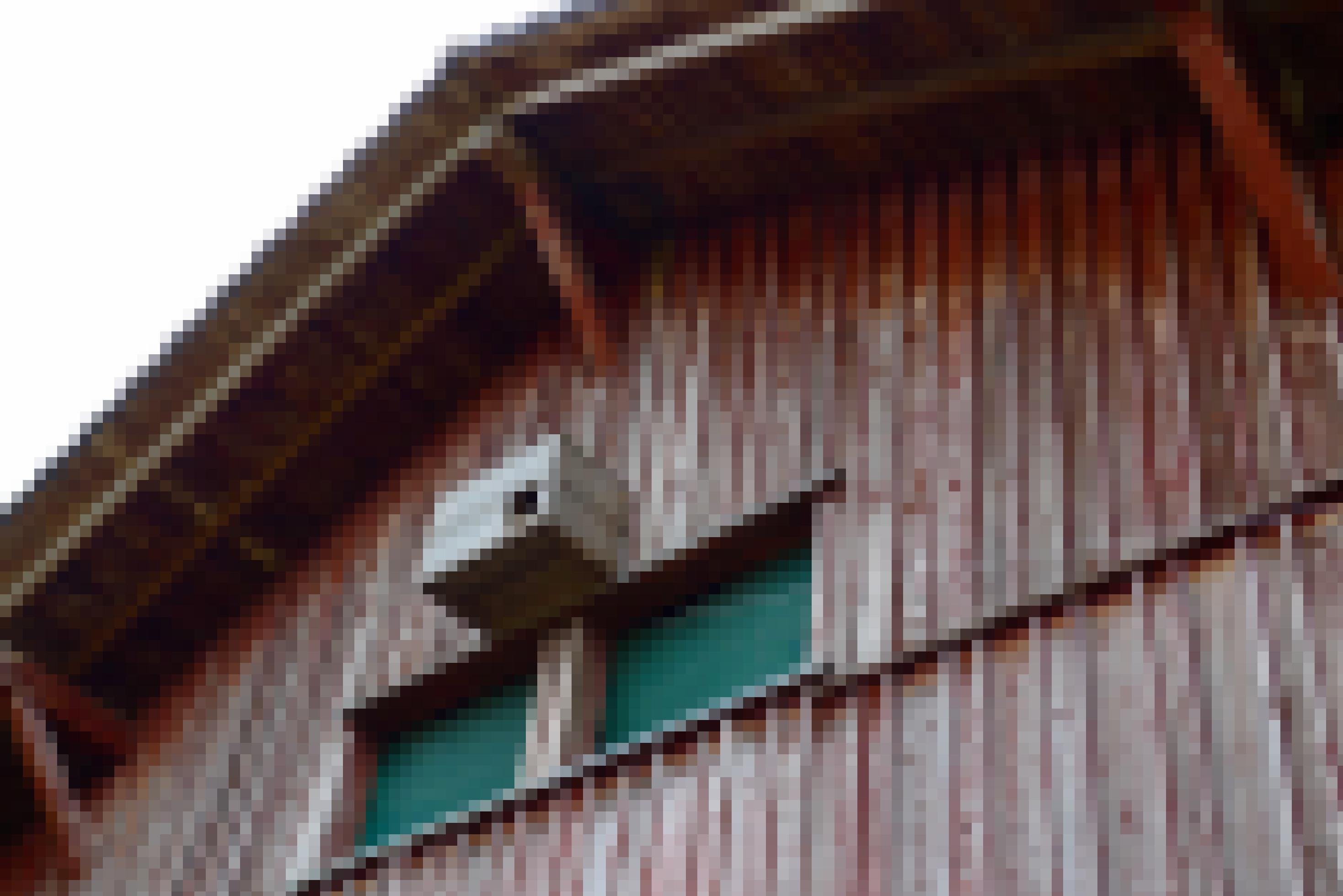 Ein Nistkasten für Schleiereulen ist hoch oben an einer Scheunenwand angebracht.
