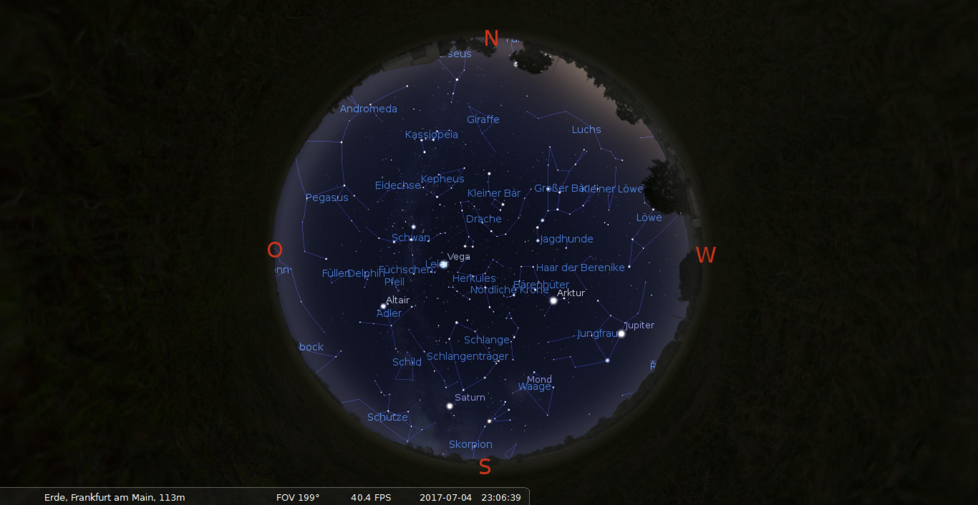 Ein Blick auf den Nachthimmel durch ein Teleskop [AI]