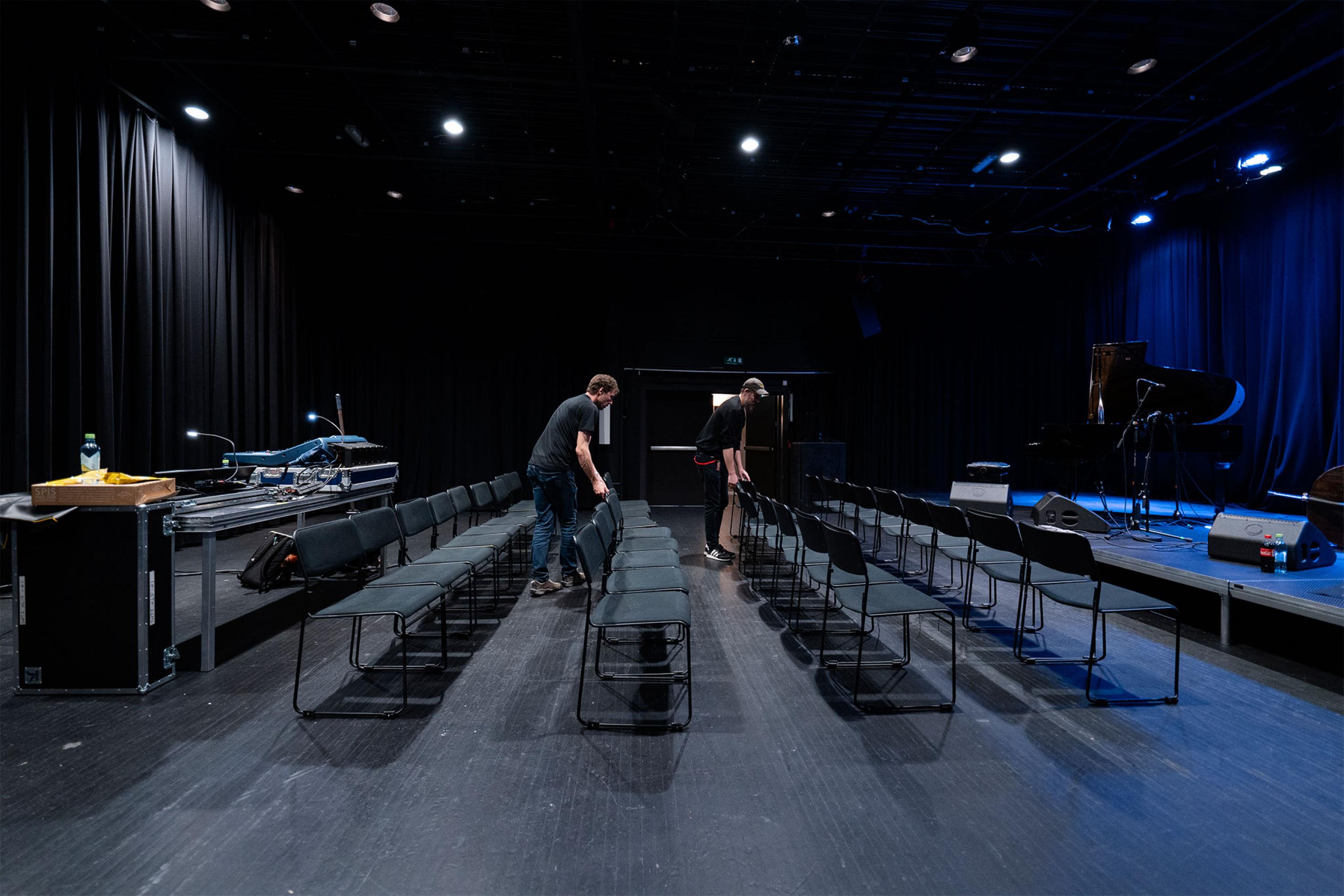 Die leere Studiobühne im Kulturzentrum USF in Bergen.