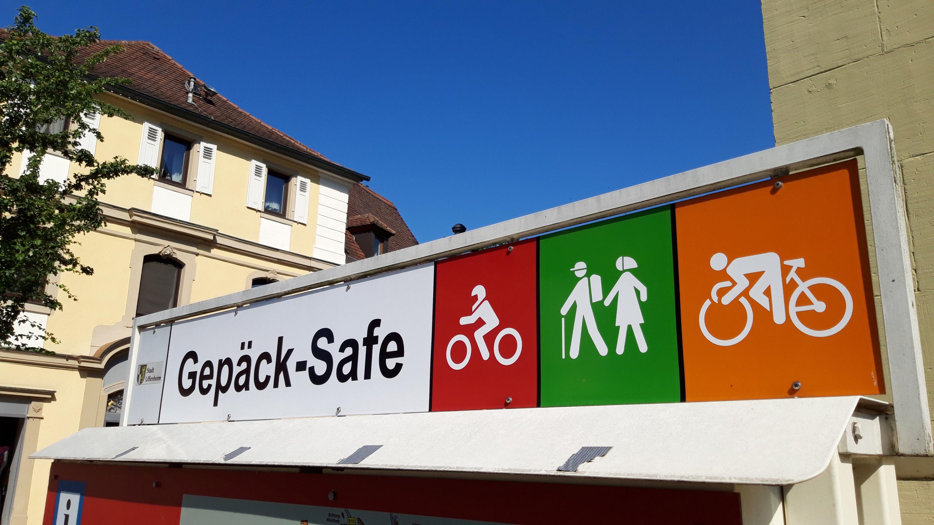 Gepäck-Safe-Schild mit Symbol für Rennradfahrer.