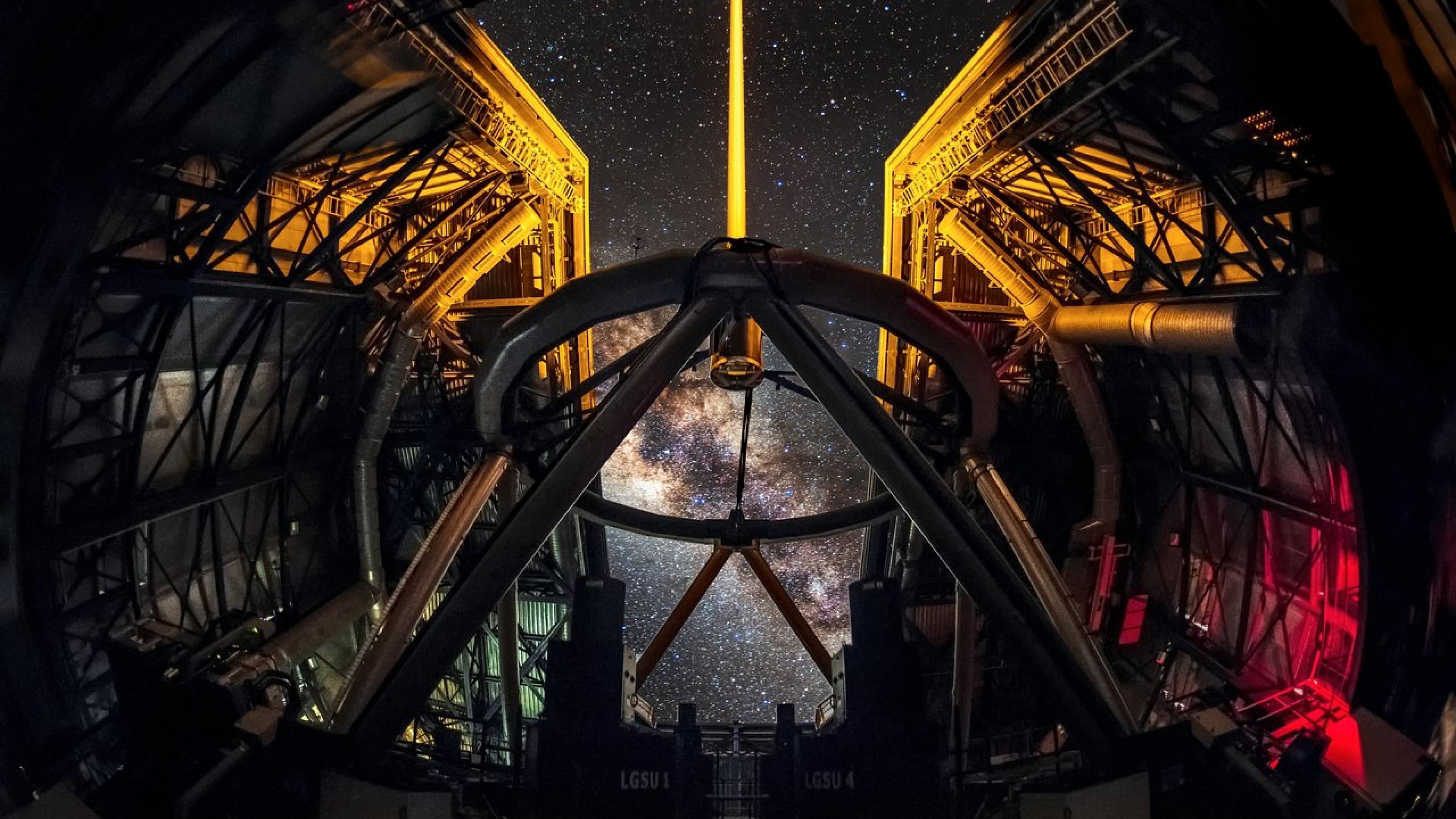 ein Blick von innen eines Teleskops [AI]
