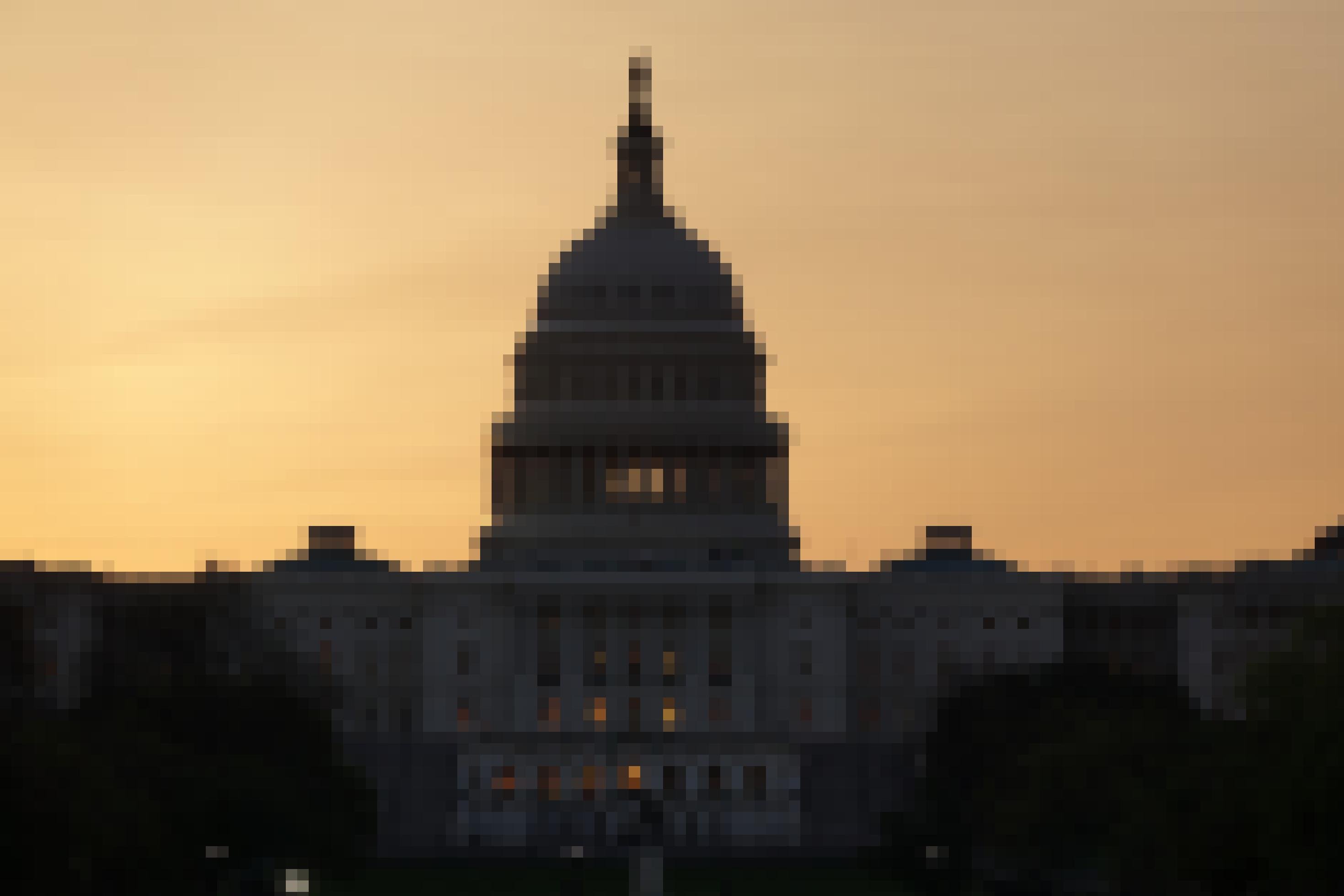 Der US-Kongress in Washington in der Dämmerung