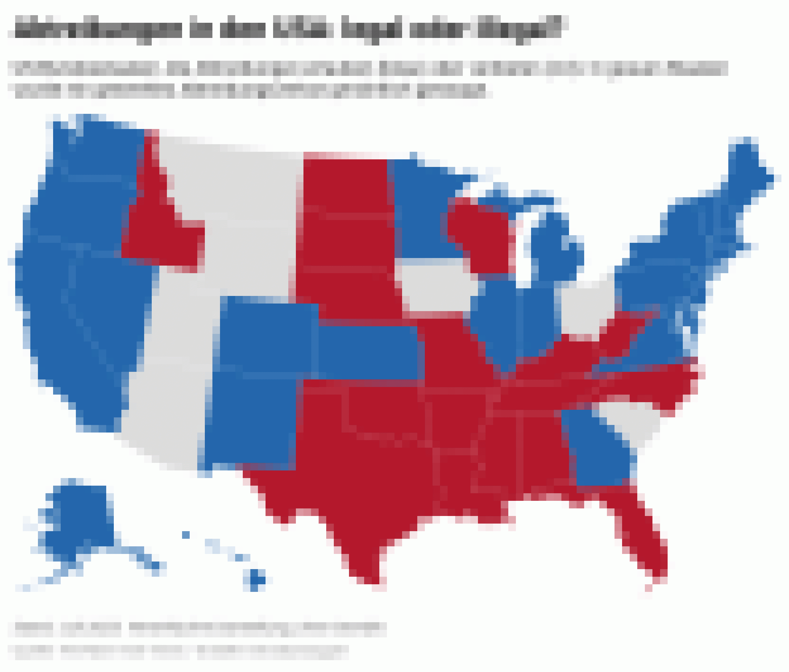 Landkarte zeigt US-Bundesstaaten an, die Abtreibungen erlauben oder verbieten