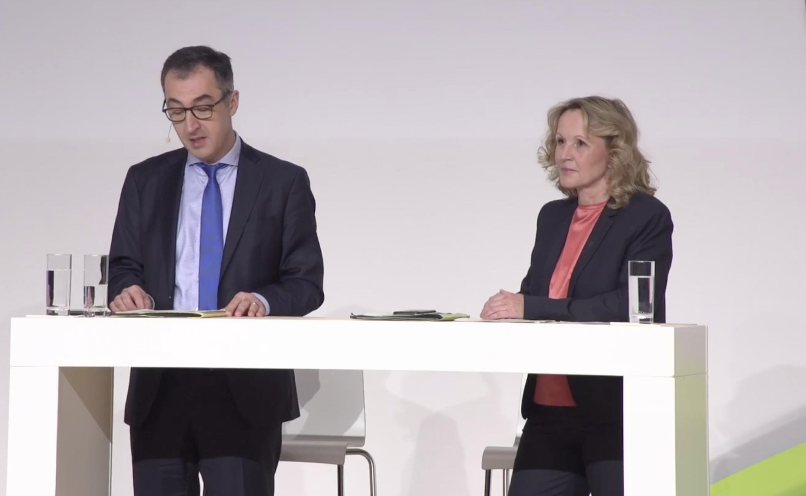 Agrarminister Cem Özdemir und Umweltministerin Steffi Lemke beim Agrarkongress in Berlin.