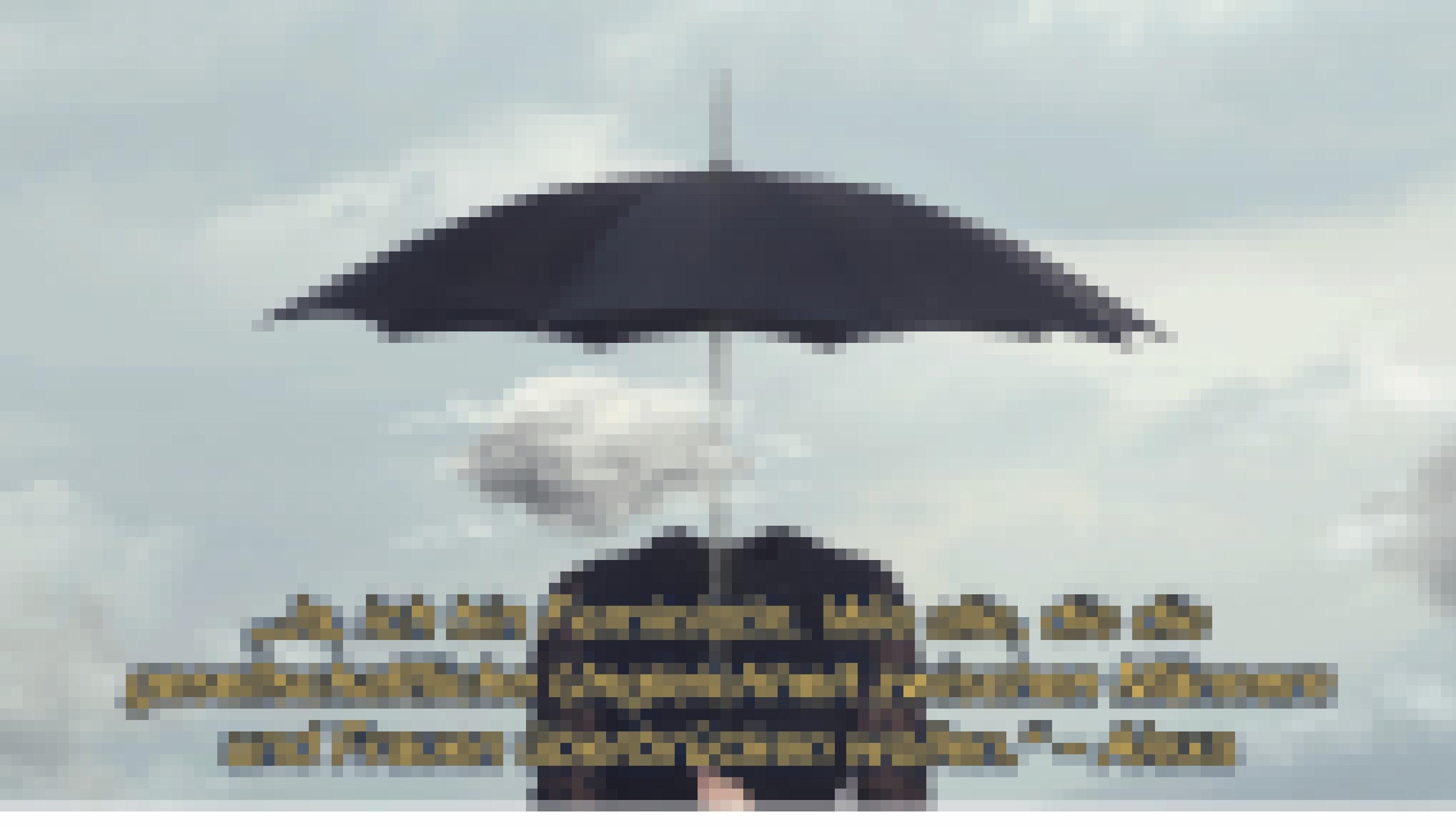 eine Person, die einen Regenschirm hält [AI]