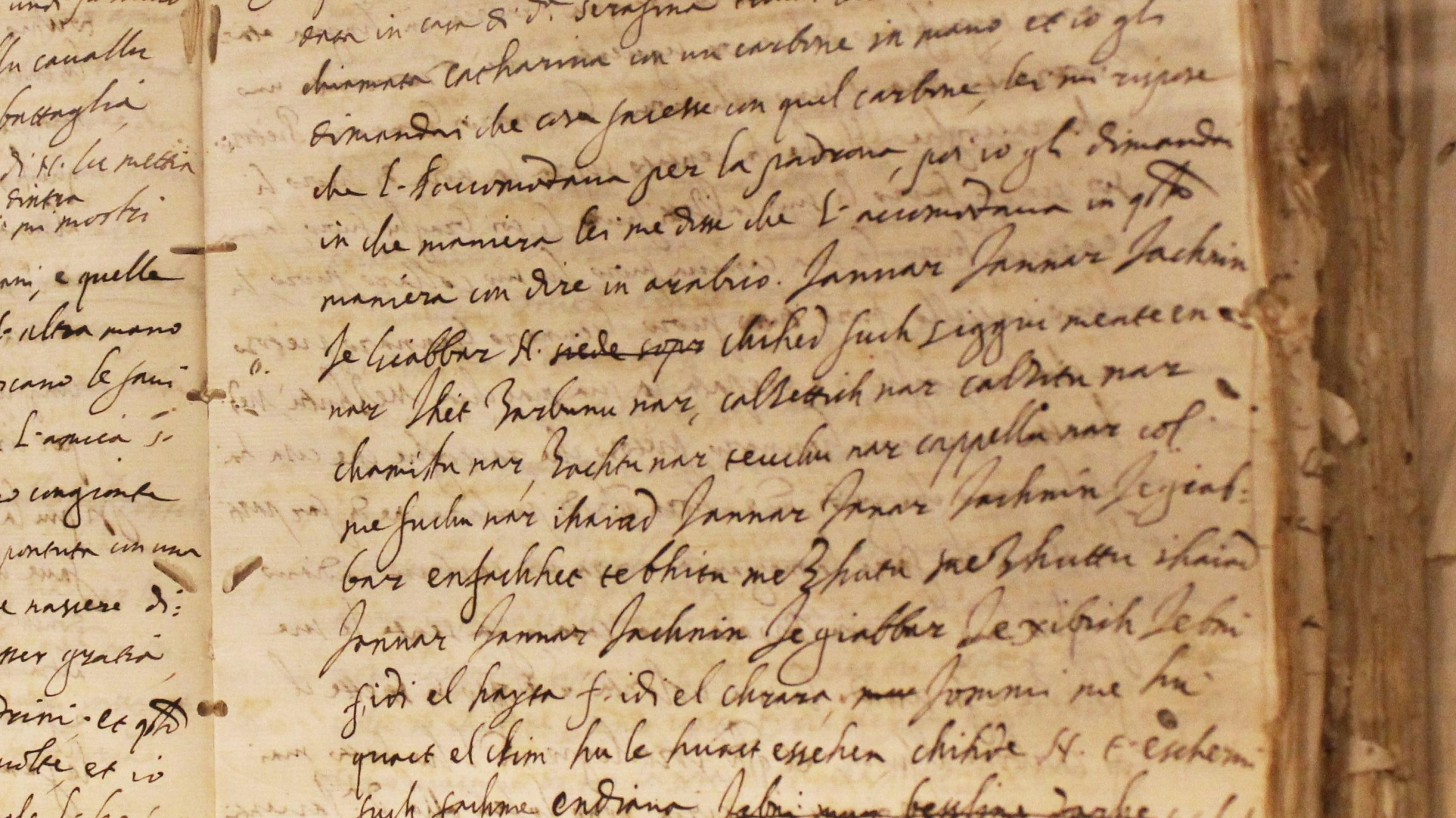 Die Handschrift aus dem Palast des Inquisitors auf Malta listet Verfahren gegen Ketzer auf.