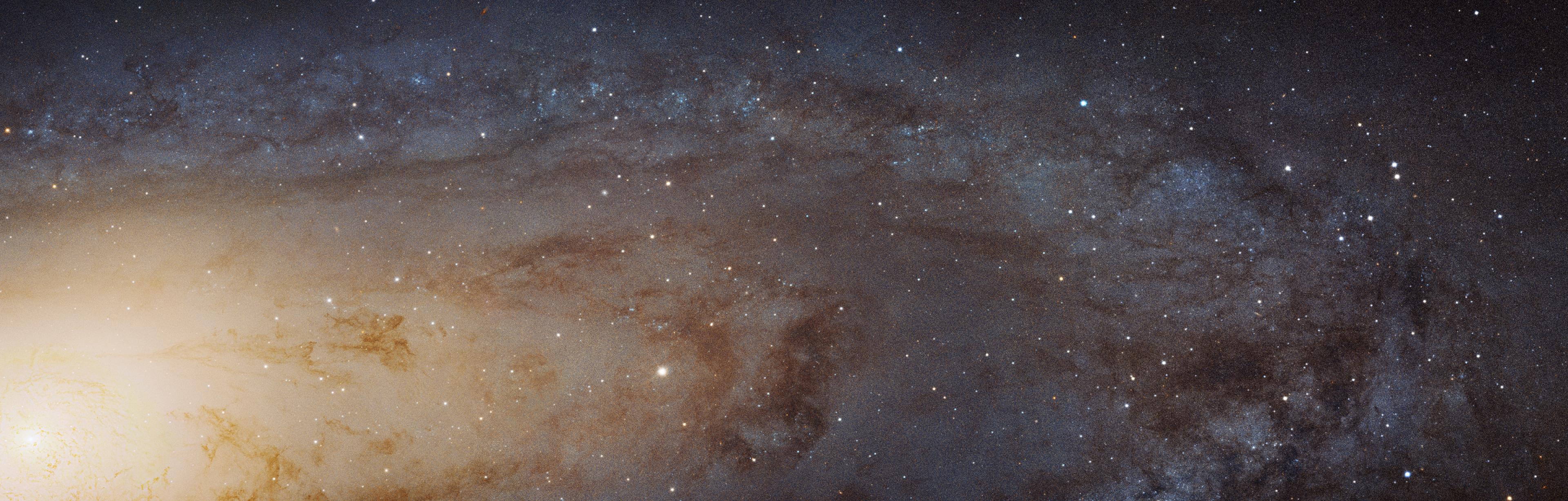Ausschnitt der Andromeda-Galaxie, in der einzelne Sterne als Punkte sichtbar sind