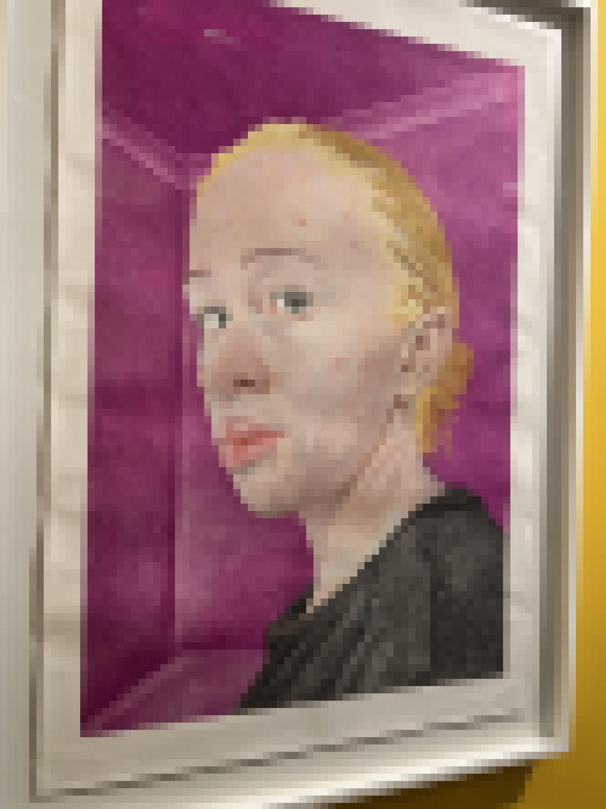 Ein Selbstporträt der Künstlerin, sie ist Albino.