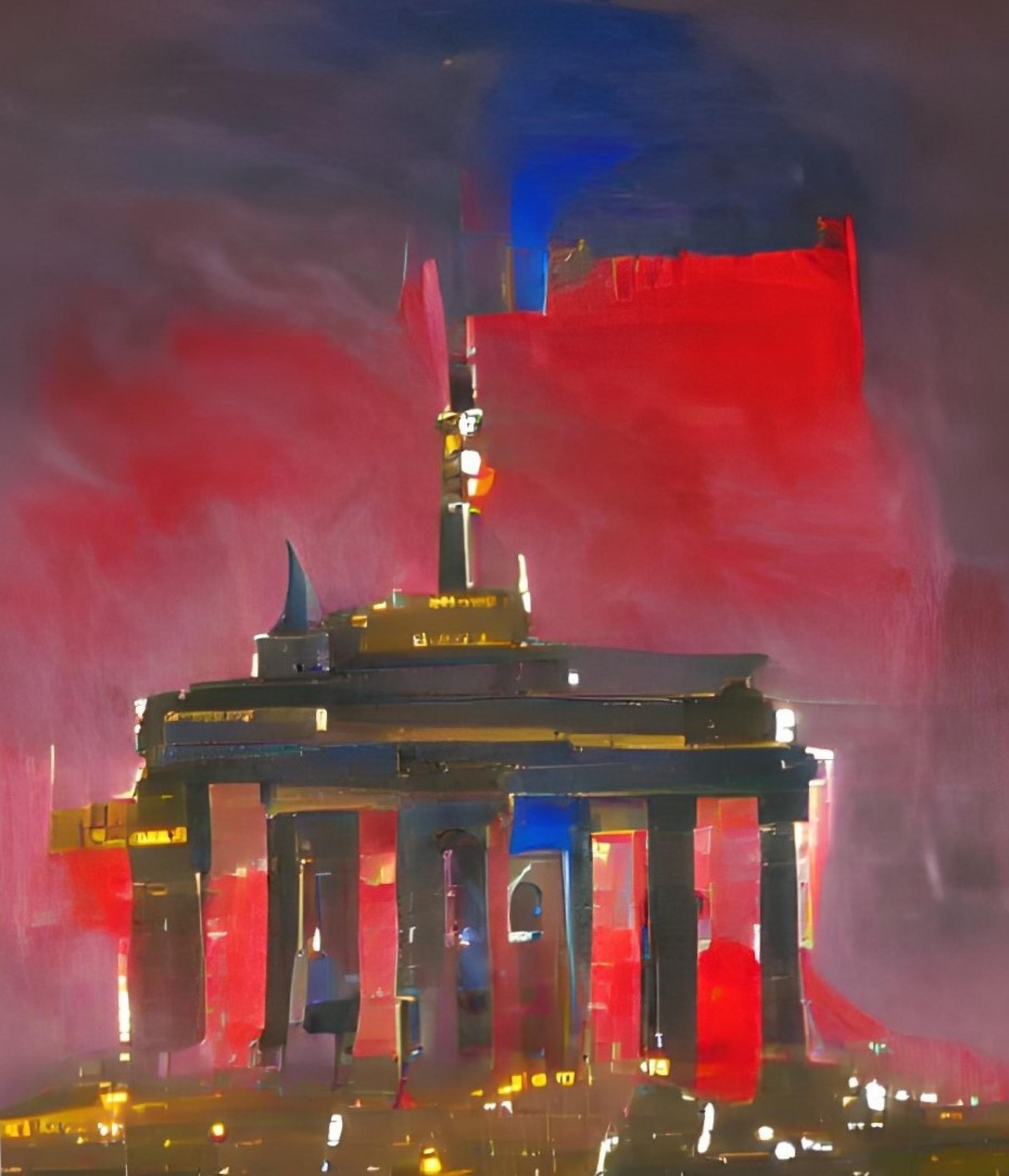 Farblich und zeichnerisch verfremdetes Brandenburger Tor.