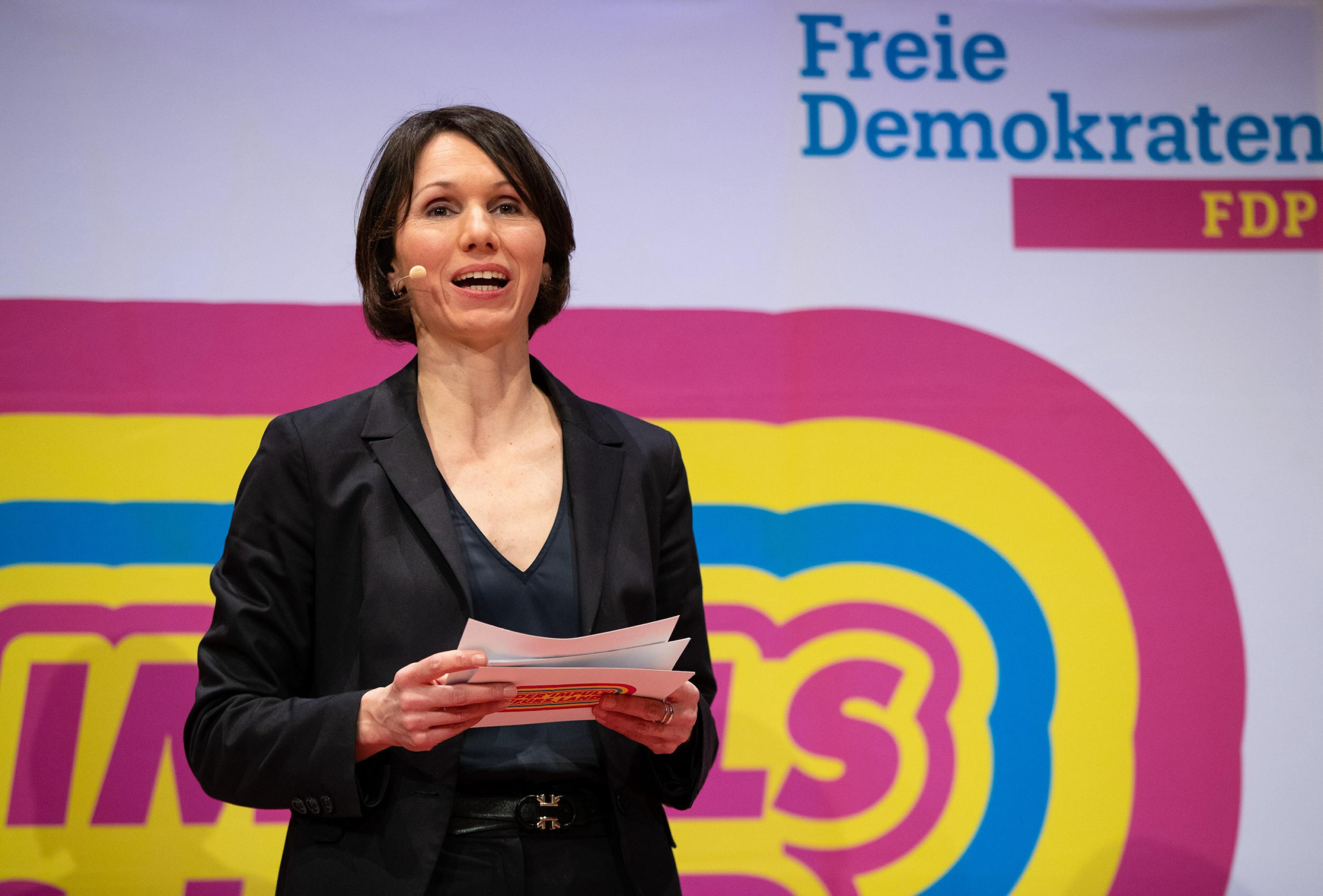 Judith Skudelny, Generalsekretärin der FDP Baden-Württemberg, spricht beim Digitalen Landeshauptausschuss der FDP Baden-Württemberg im CongressCentrum Pforzheim.