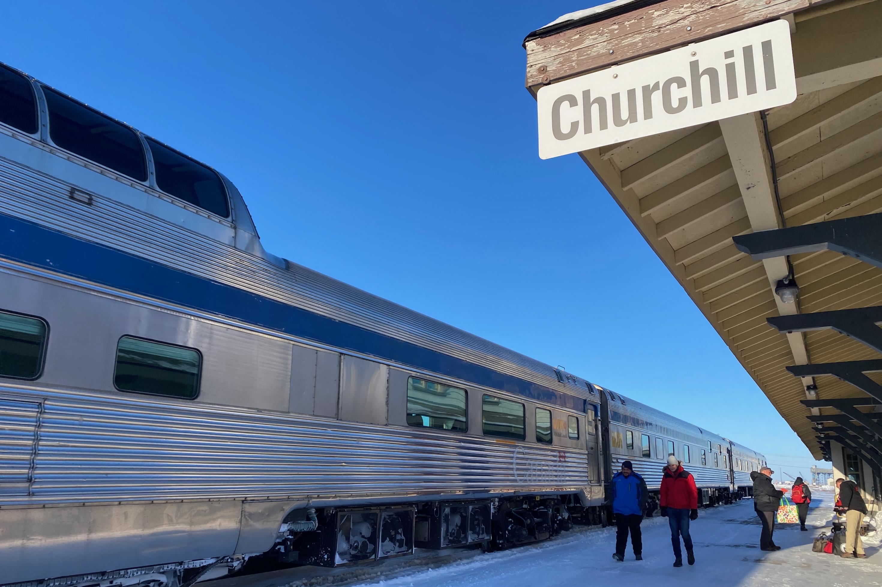 Bahnhof im Winter in Kanada in Churchill