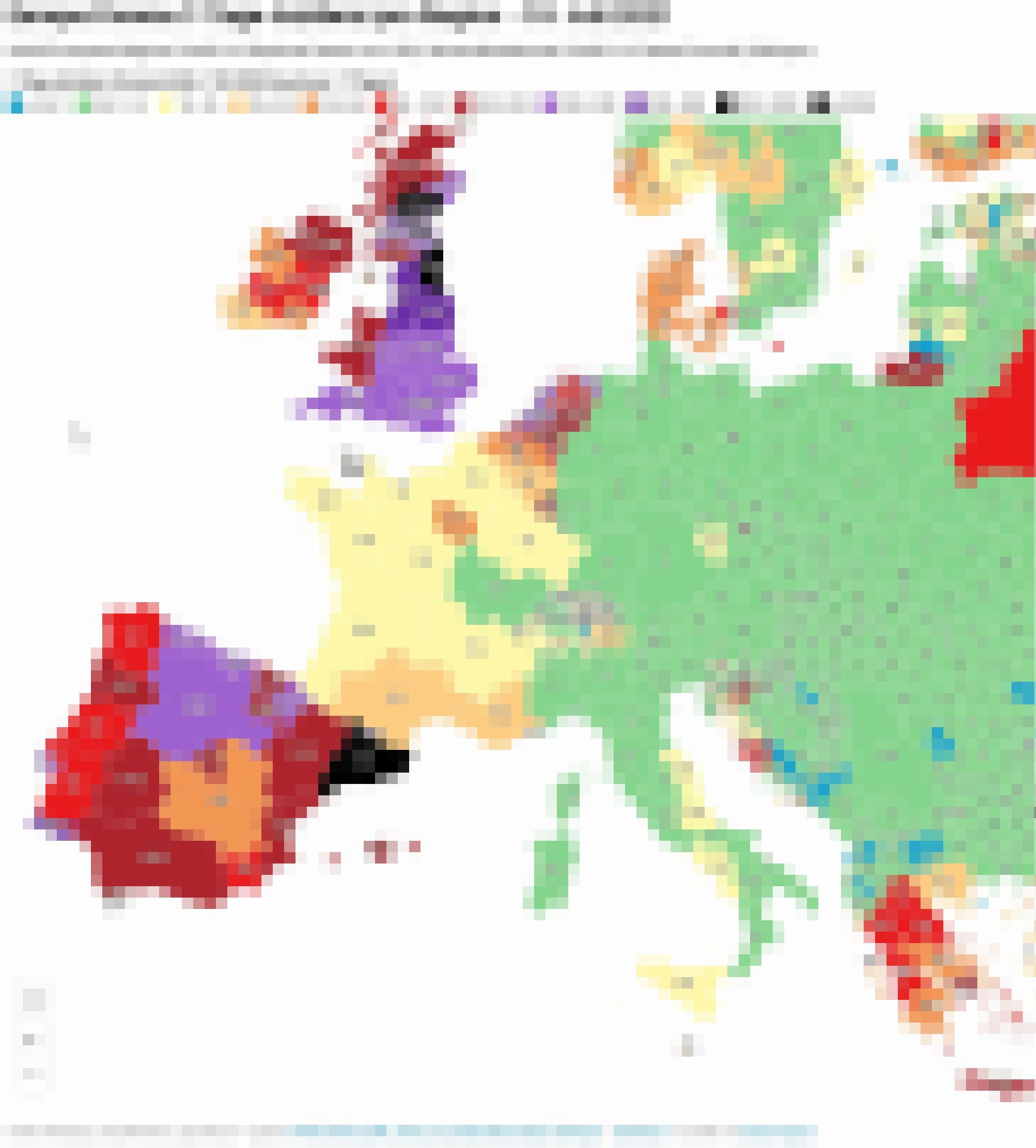 Europakarte der im Text beschriebenen Inzidenzen.