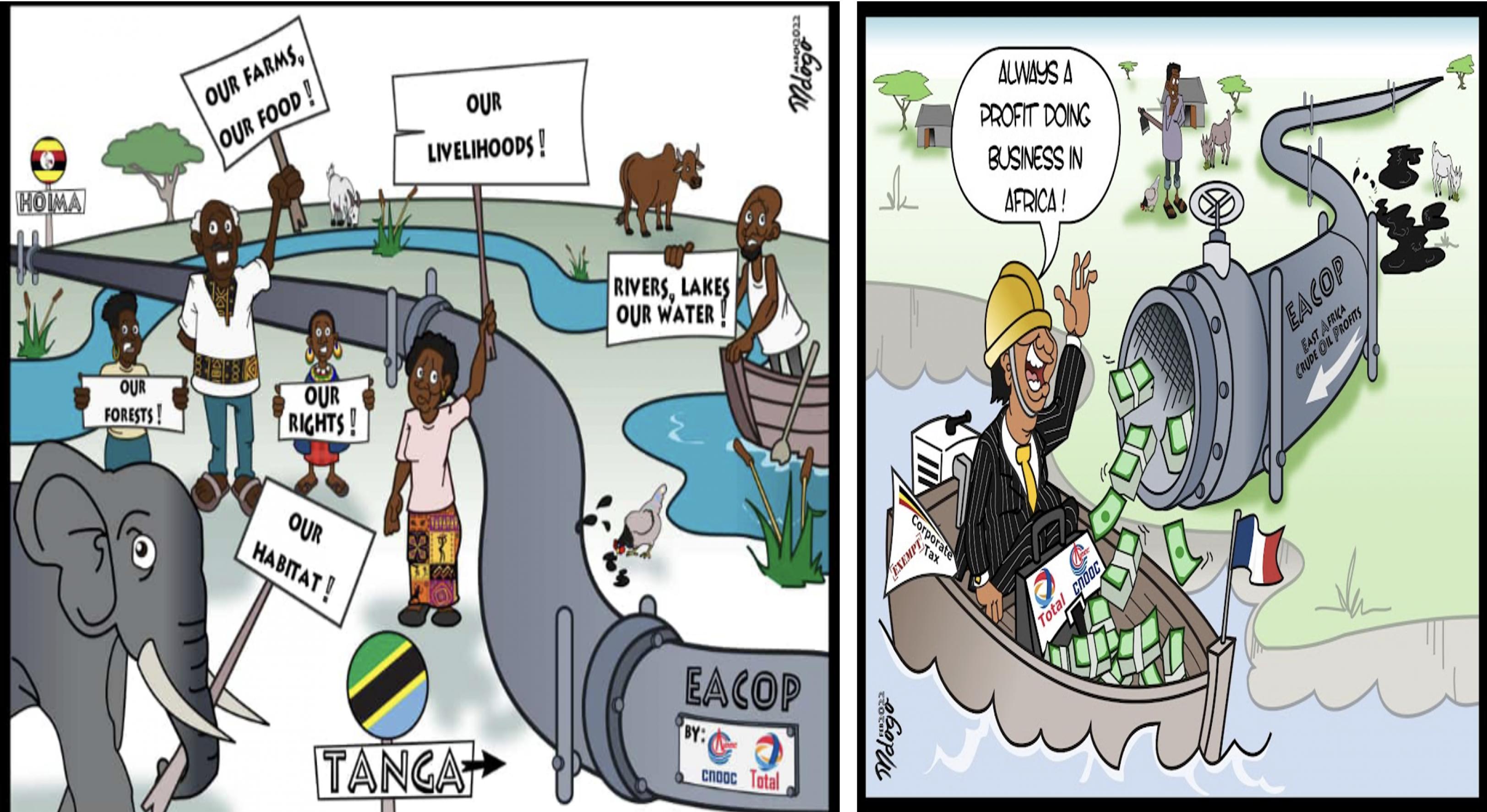 Comic über die East African Crude Oil Pipeline, 