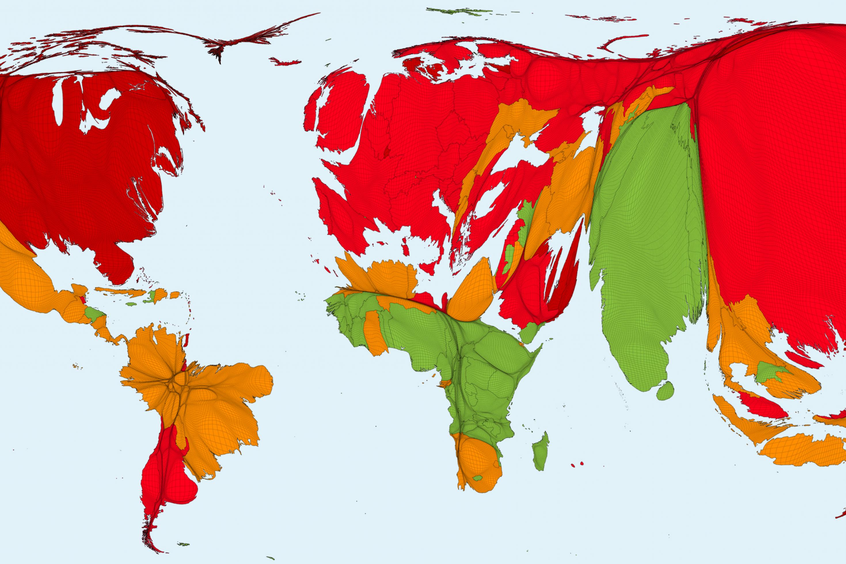 Eine Karte des ökologischen Fußabdrucks der Menschheit im Jahr 2019