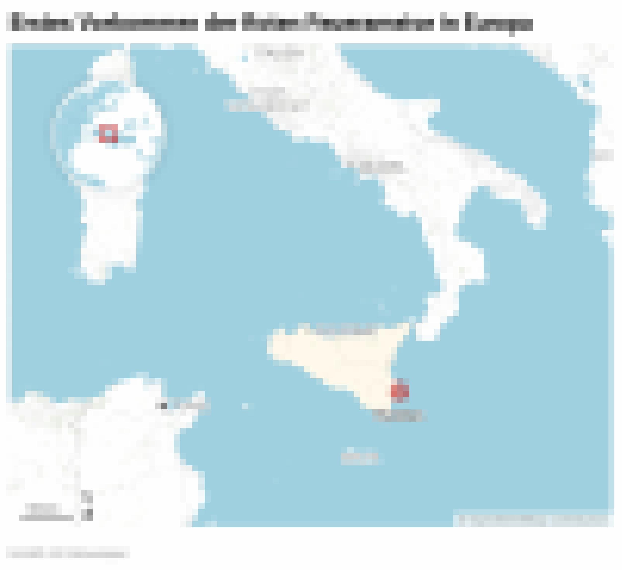 Eine Landkarte, die Syrakus an der Südostküste von Sizilien zeigt.