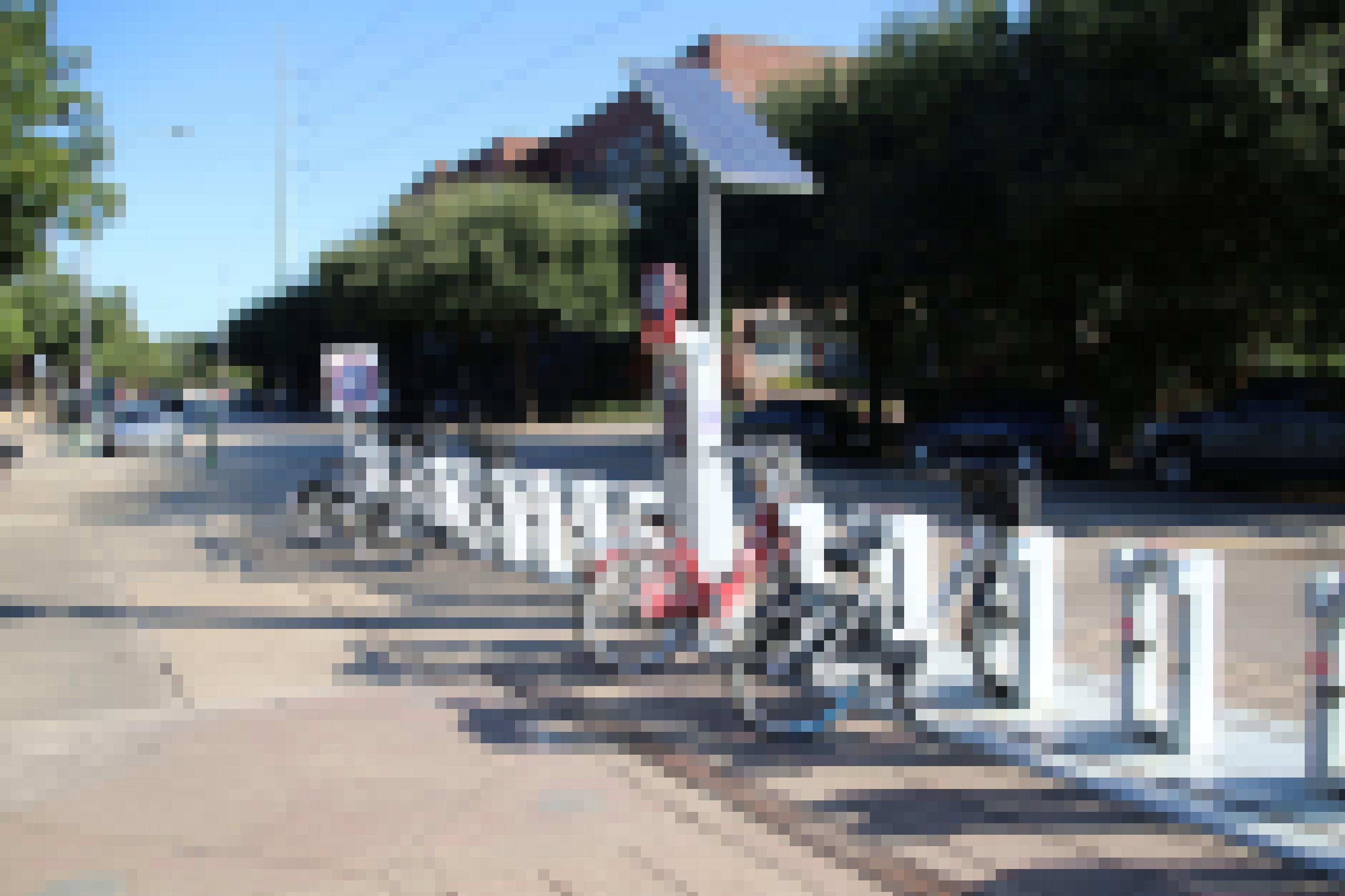 Eine Station mit Leihrädern in Houston