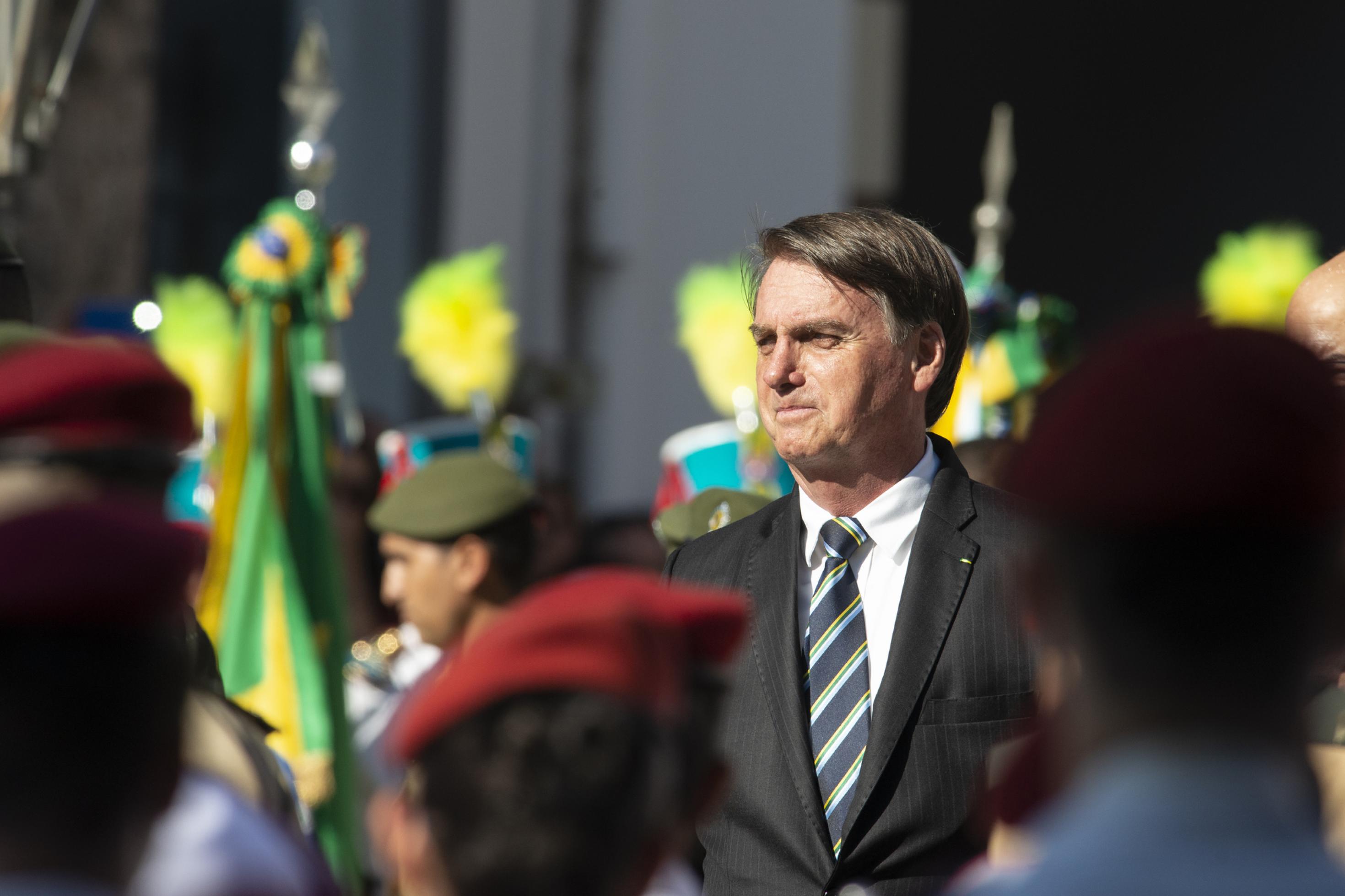 Der brasilianische Präsident Jair Bolsonaro bei einer Militärparade.
