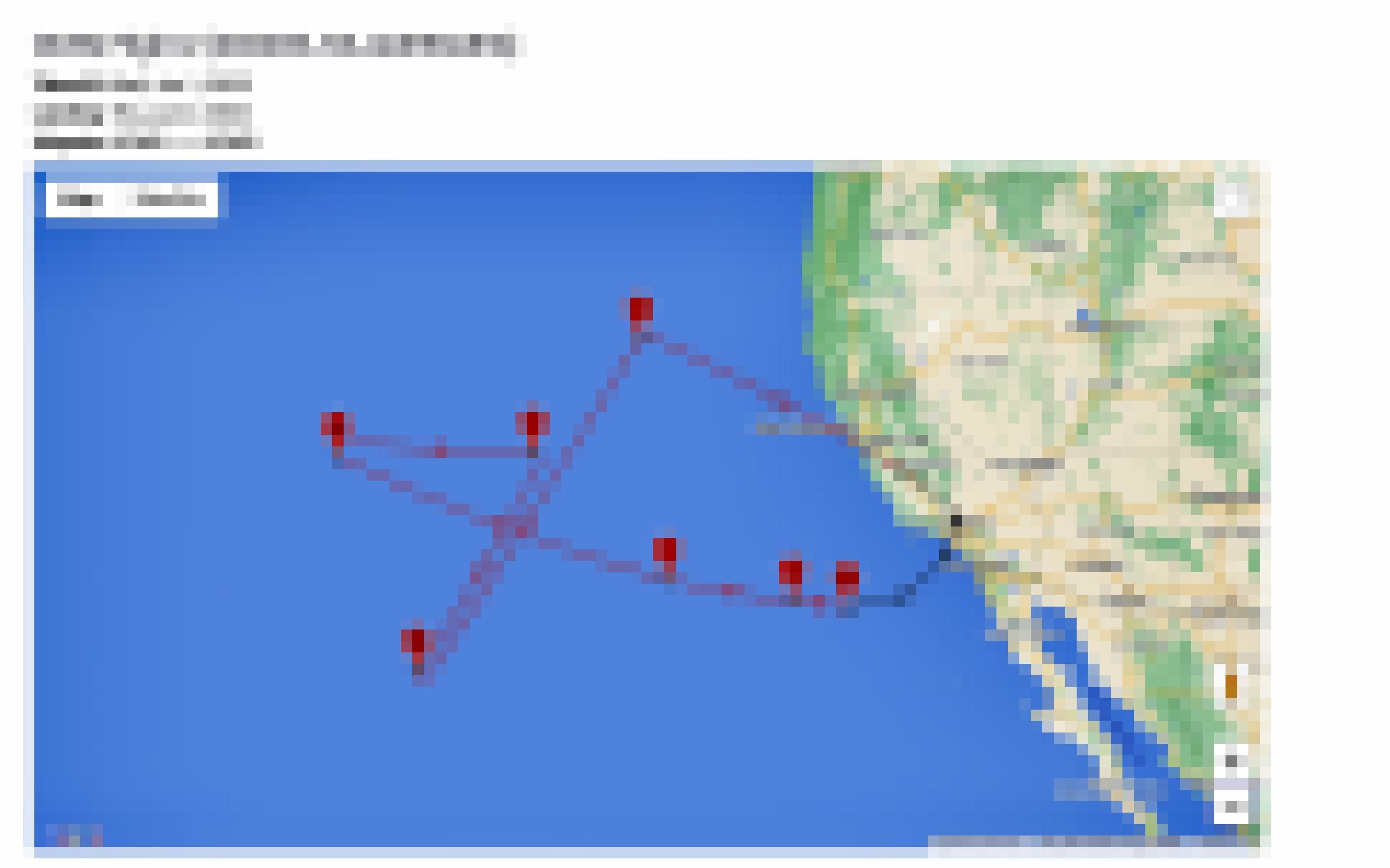 Der Flugplan für das fliegende Observatorium SOFIA sieht auf einer Landkarte aus wie sinnloses Kreuz und Quer über dem Pazifik bei Los Angeles. Dahinter steckt das Ziel, das Teleskop so lange wie möglich auf die anvisierten Galaxien auszurichten