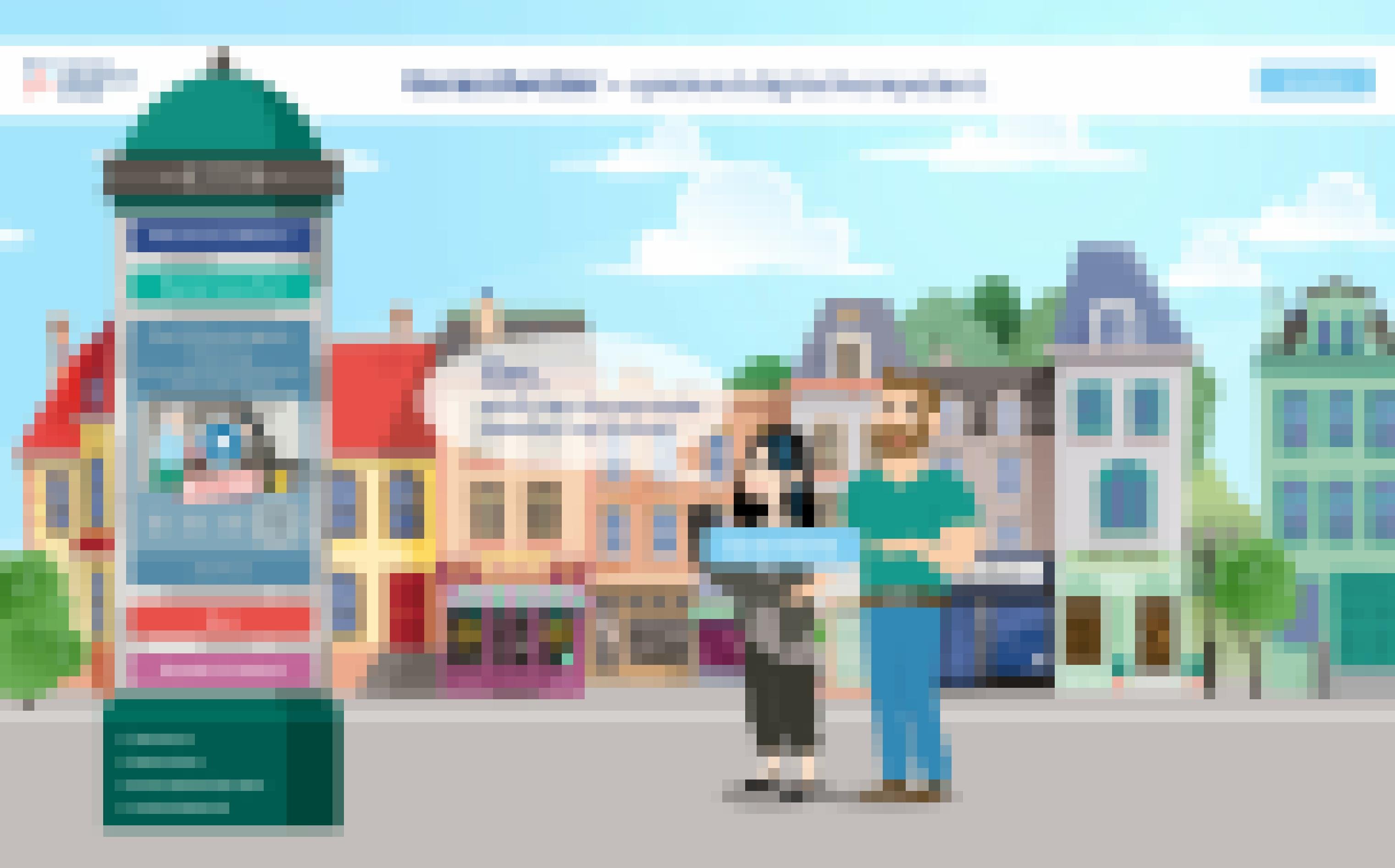 Auf der Startseite der Online-Plattform „Gesundweiser“ sind zwei Hauptfiguren der Hintergrund-Geschichte im Comic-Stil abgebildet: Die Jugendliche Romy und ihr Vater Lars.