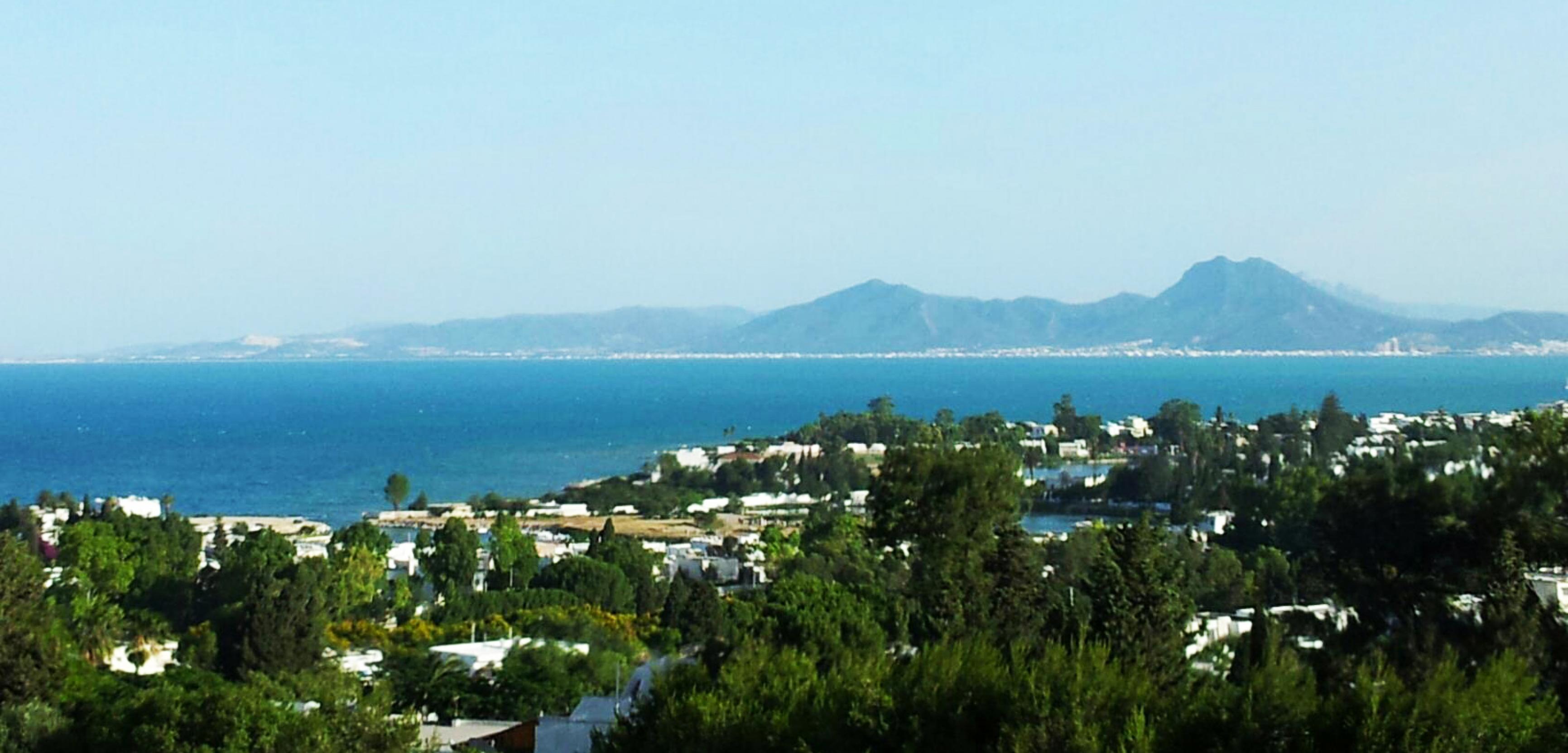 Blick über den Golf von Tunis am Mittelmeer