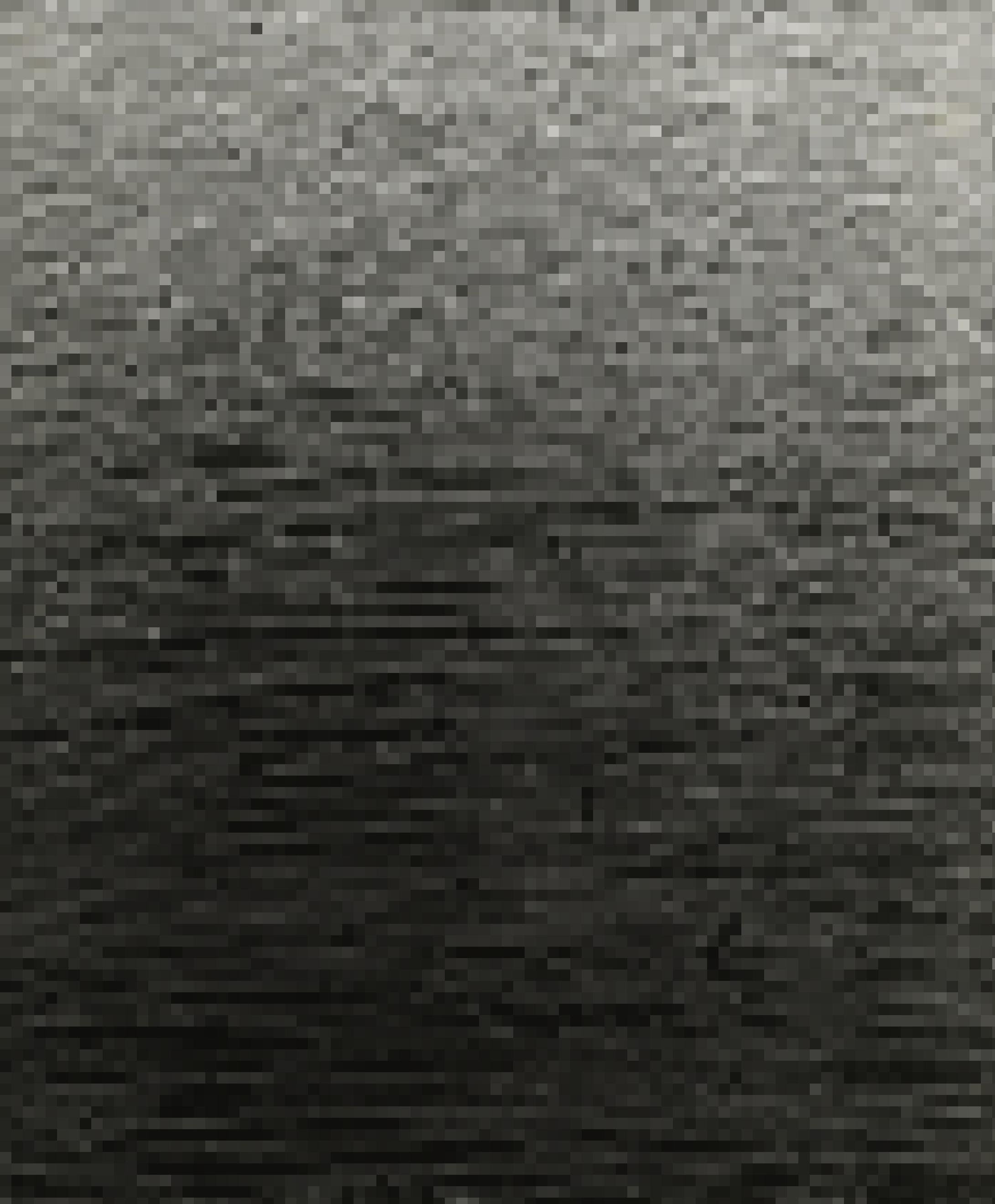 Hochformat: Sich in waagerechten Linien verknäulendes Labyrinth; weiße leicht an- und abschwellende Linien auf schwarzem Grund