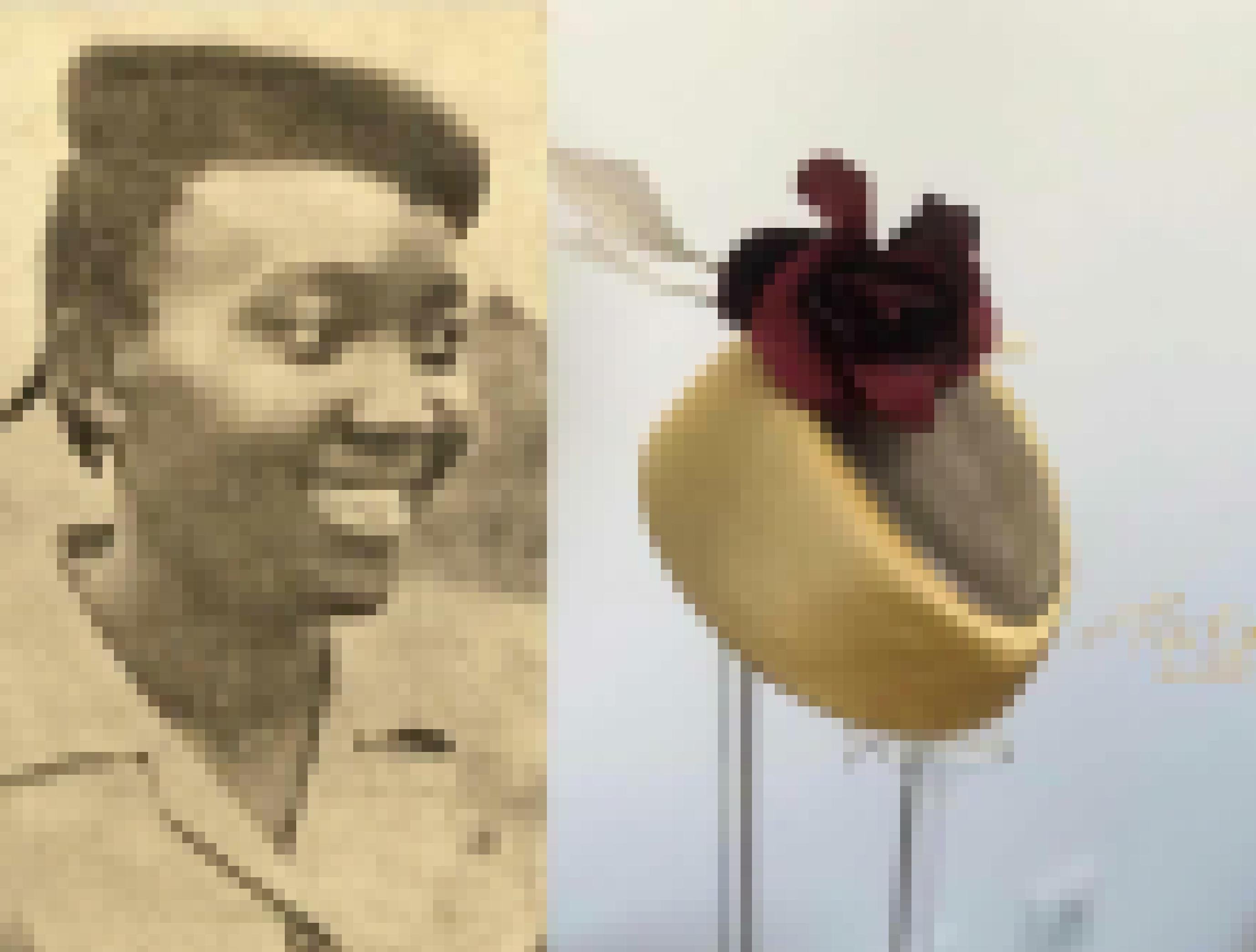 Ein körniges Schwarz-Weiss-Foto der Freiheitskämpferin steht neben dem Hut, der nach ihr benannt ist und in London ausgestellt wurde