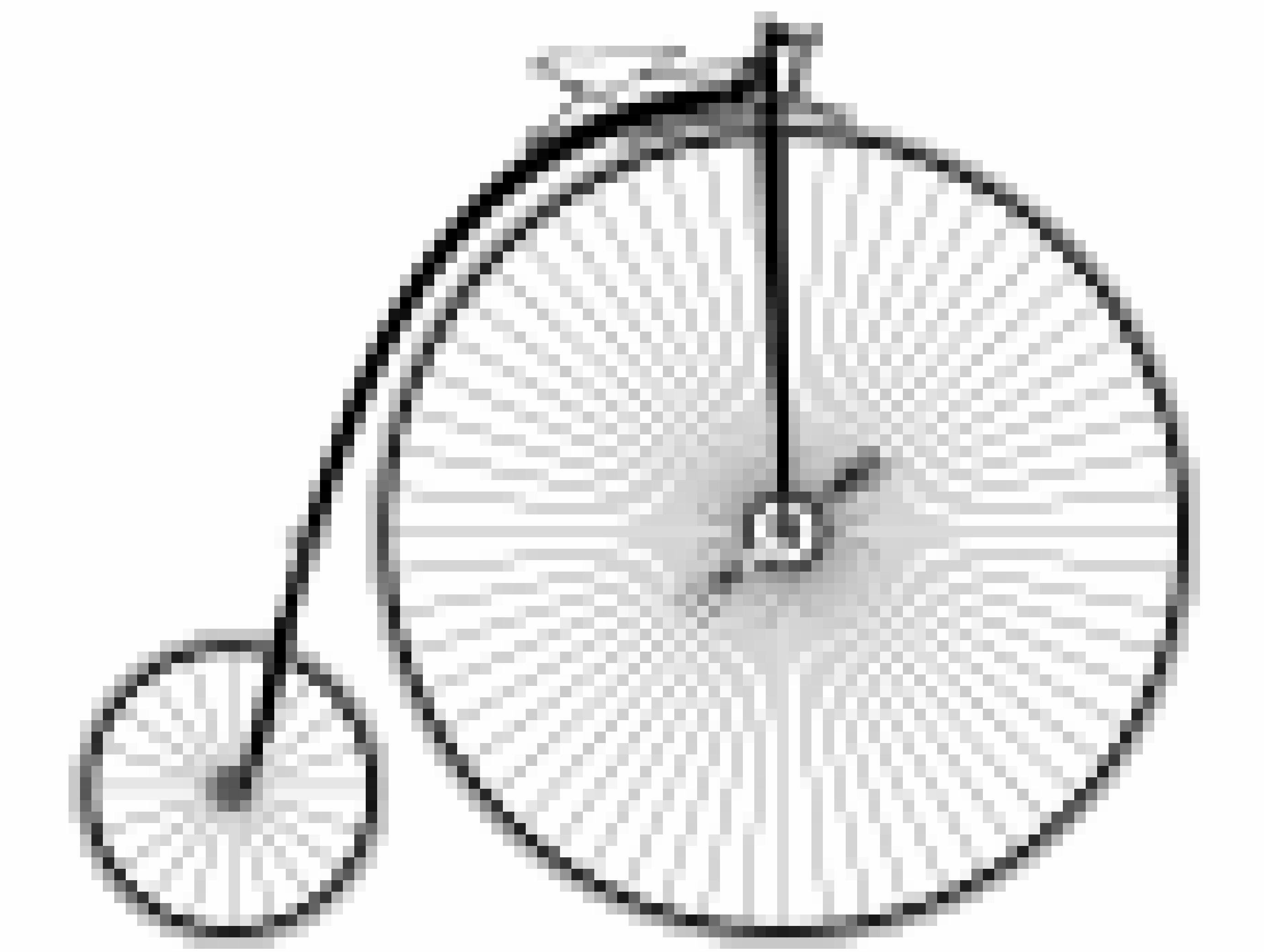 Schwarzweiß-Schema eines Hochrads.