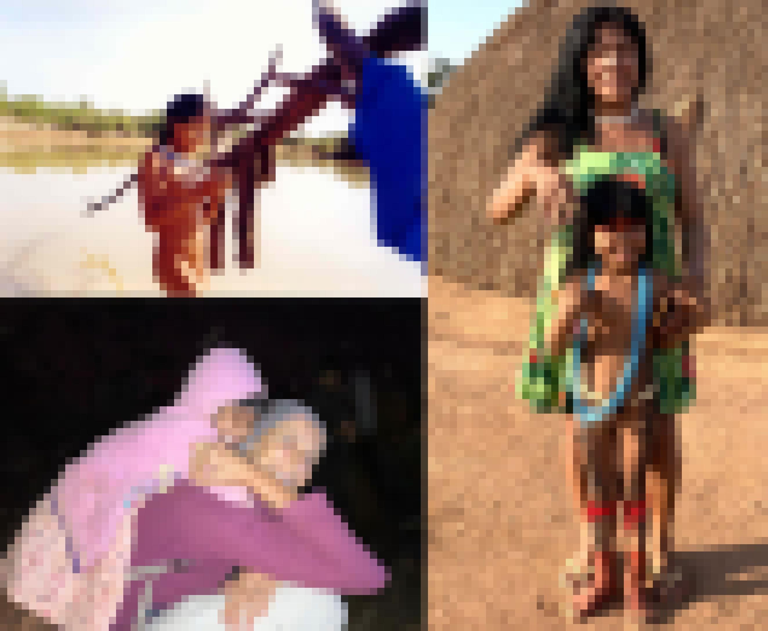 Collage von drei Bildern: auf einem sieht man ein etwa 10-jähriges Mädchen an der Badestelle. Auf dem zweiten dieselbe Person 22 Jahre später mit ihrer kleinen Tochter und auf dem dritten Bild die Autorin, wie sie von dem kleinen Mädchen umarmt wird.