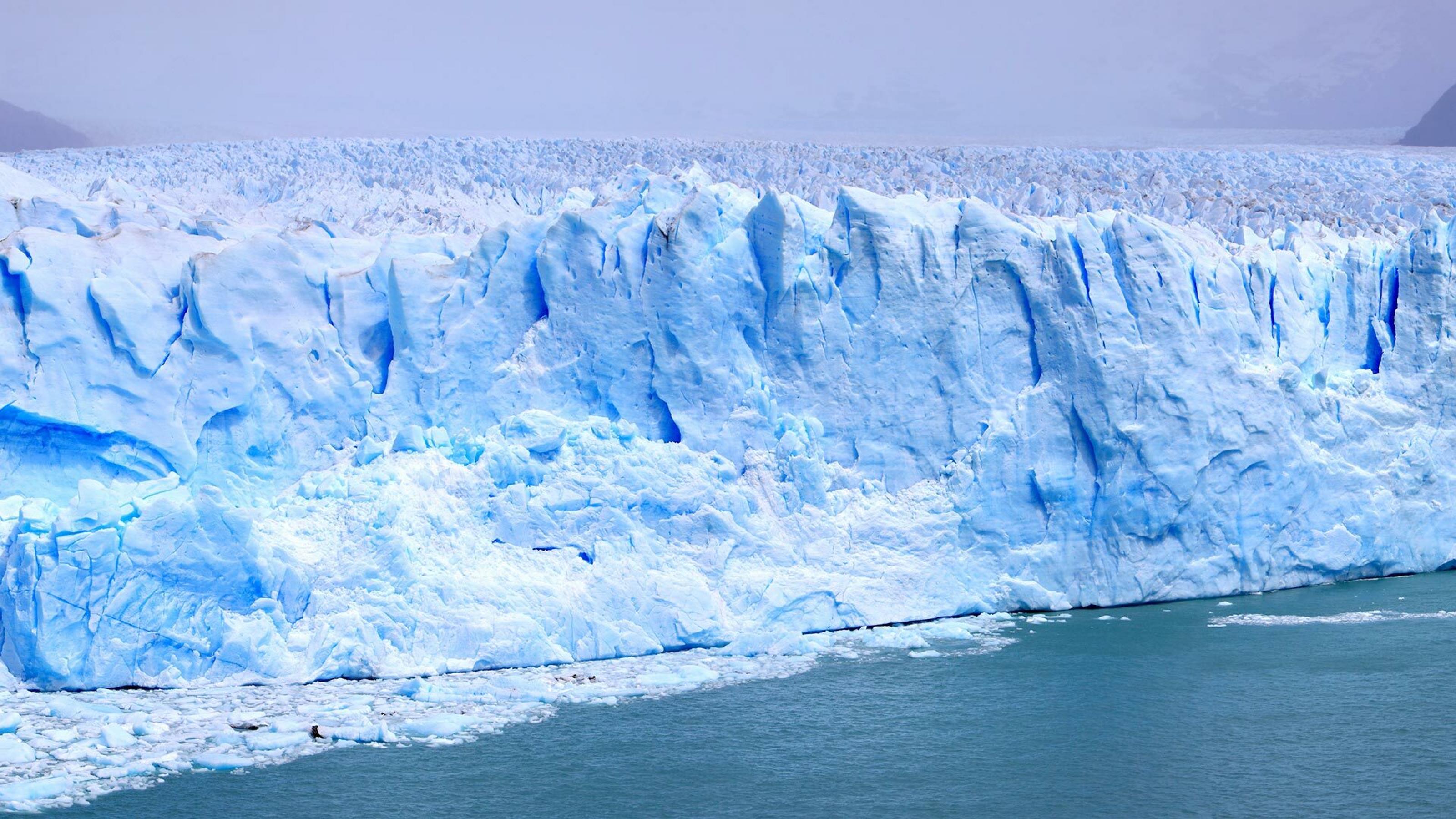 Nördliche Abbruchkante der Gletscherzunge des Perito-Moreno-Gletschers im Lago Argentino, dem größten See Argentiniens